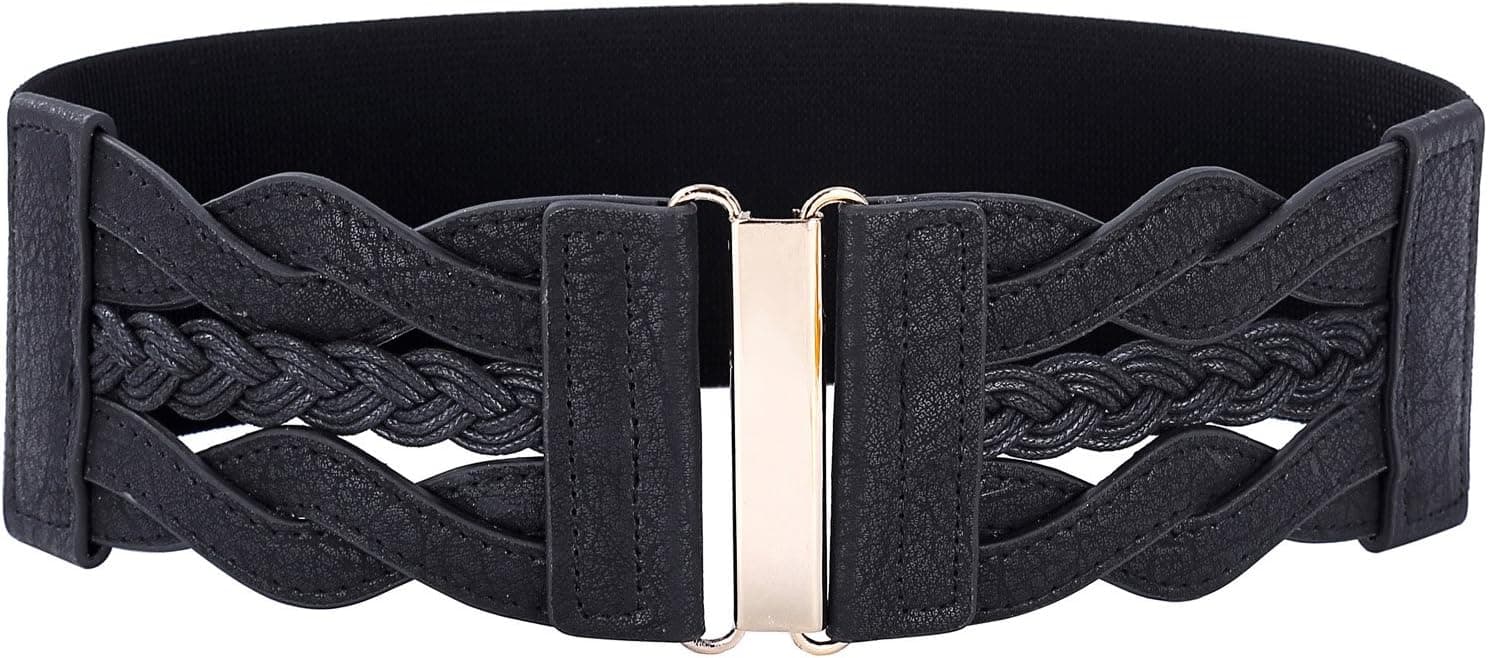 GRACE KARIN Women's Elastic Wide Belts Vintage Stretchy Belt Retro Fashion Cinch Belts for Dresses