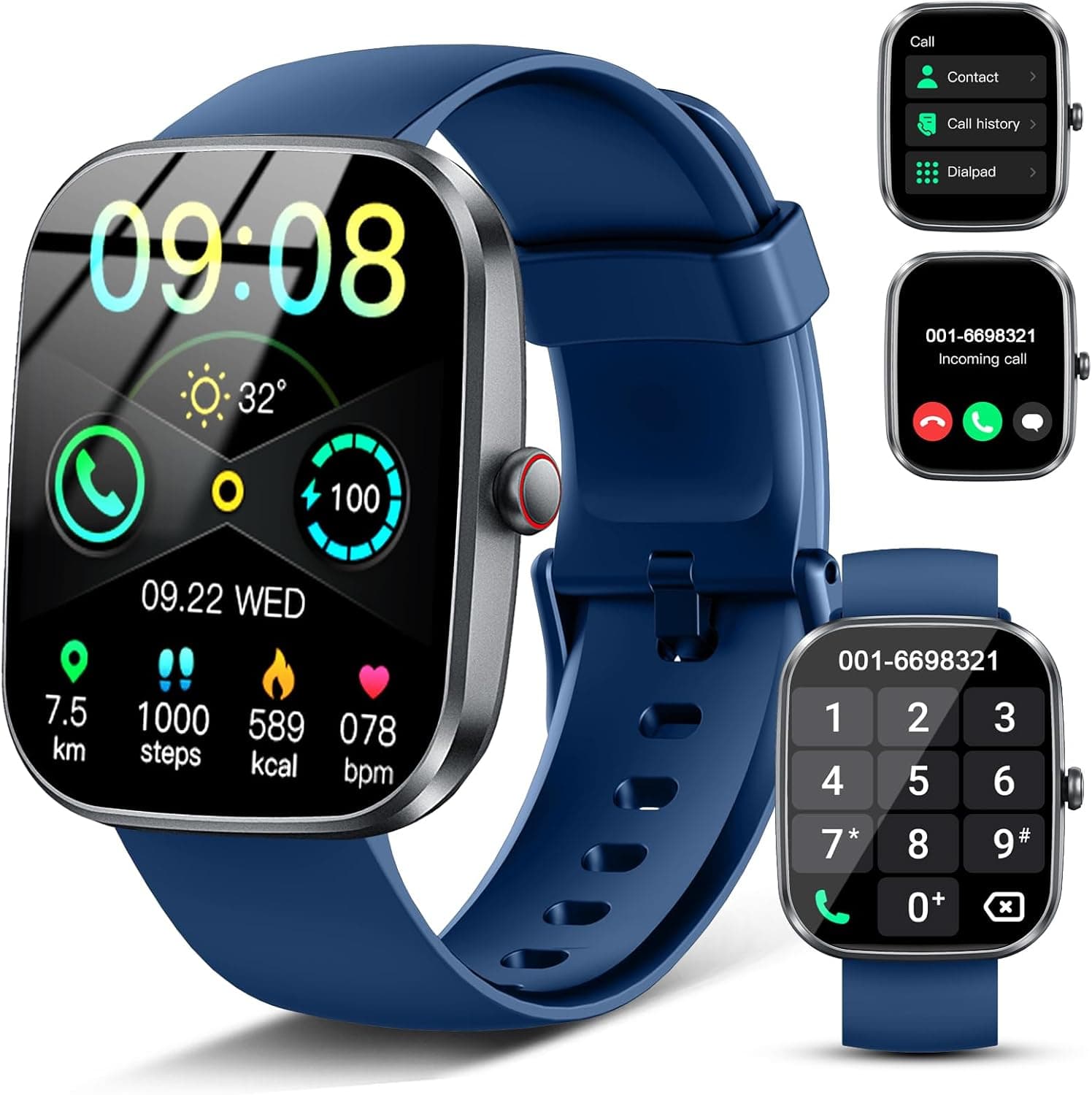 Smart Watch for Men Women, 2026 HD 1.91" Bluetooth 5.4 Calling Smartwatch, SPO2/Heart Rate/Sleep Monitor, 115+ Sport Fitness Watch Activity Trackers, IP68 Waterproof Step Counter for Android iOS