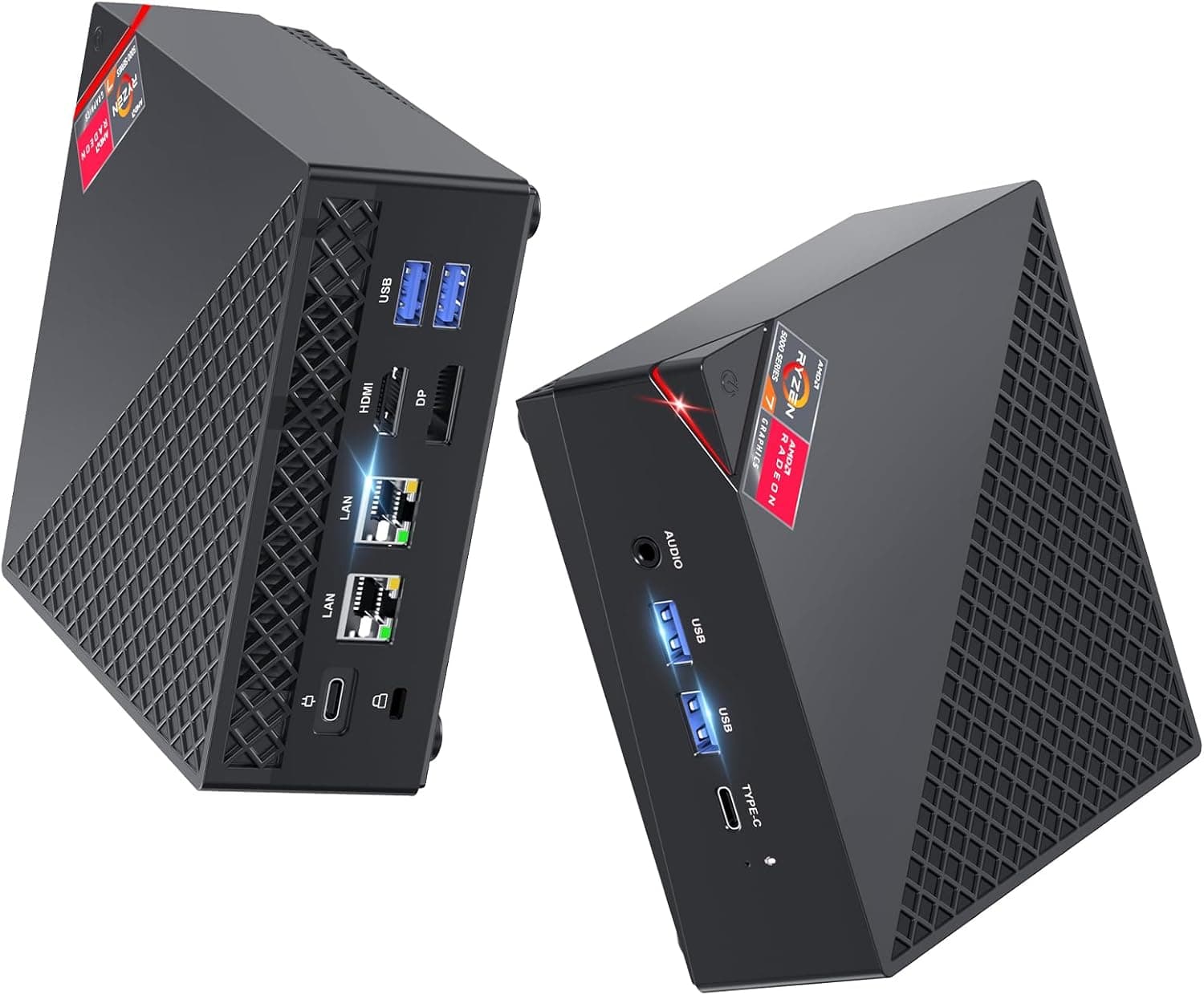 ACEMAGICIAN AM06 Pro Mini PC, AMD Ryzen 7 7730U (8C/16T, bis zu 4.5Ghz),16GB DDR4 512GB M.2 SSD Mini Computer mit W11 PRO | 4K Triple Display | Type-C | Dual Ethernet | WiFi 6 | BT 5.2