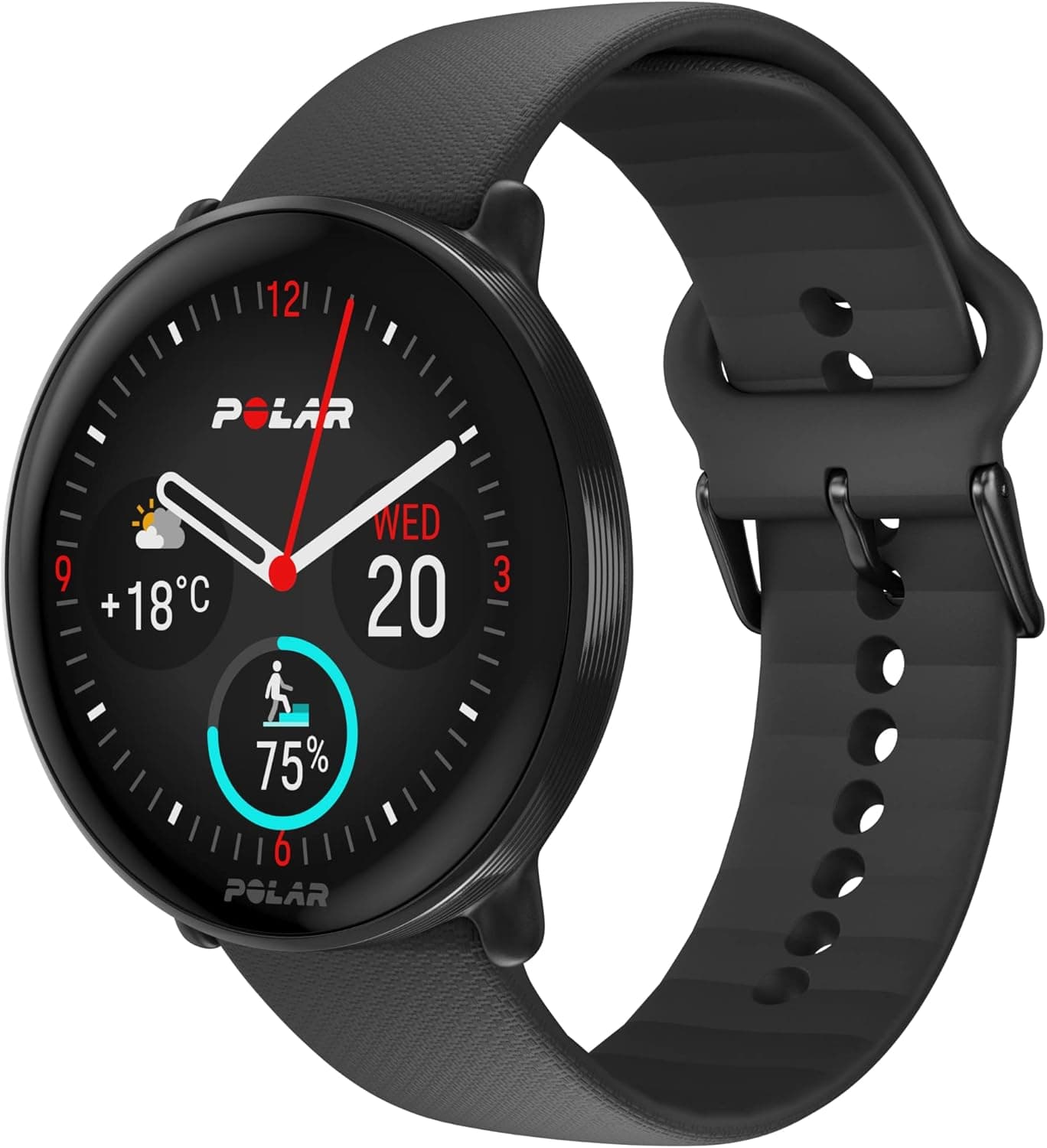 Polar Smartwatch con GPS per Fitness e Benessere, analisi del Sonno, Display AMOLED, Activity Tracker 24/7, allenamenti Personalizzati e Guida vocale in Tempo Reale, Night Black, S-L, Ignite 3