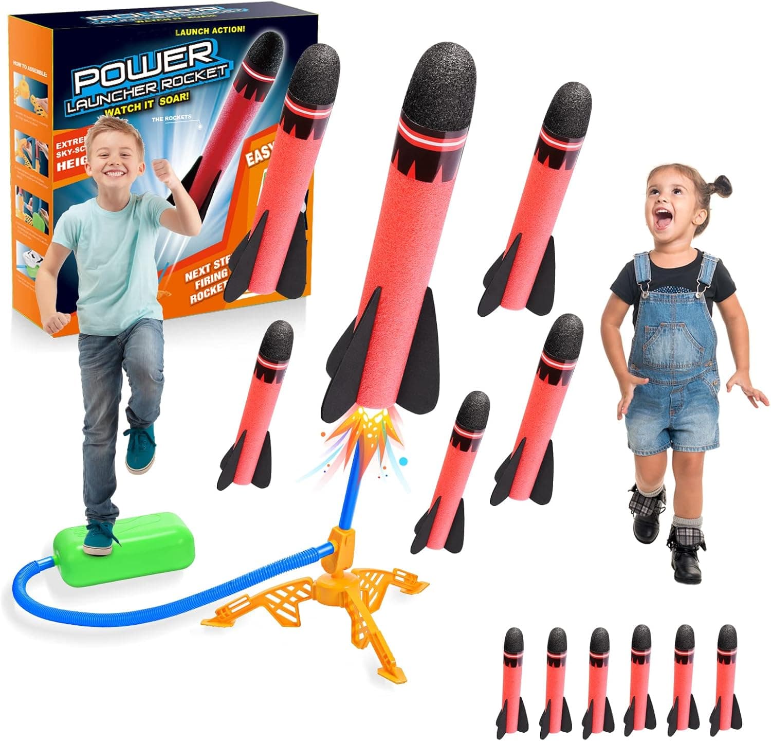 Anginne Rakete Luftdruck, Outdoor Spielzeug für Kinder - Geschenke für Jungen Mädchen
