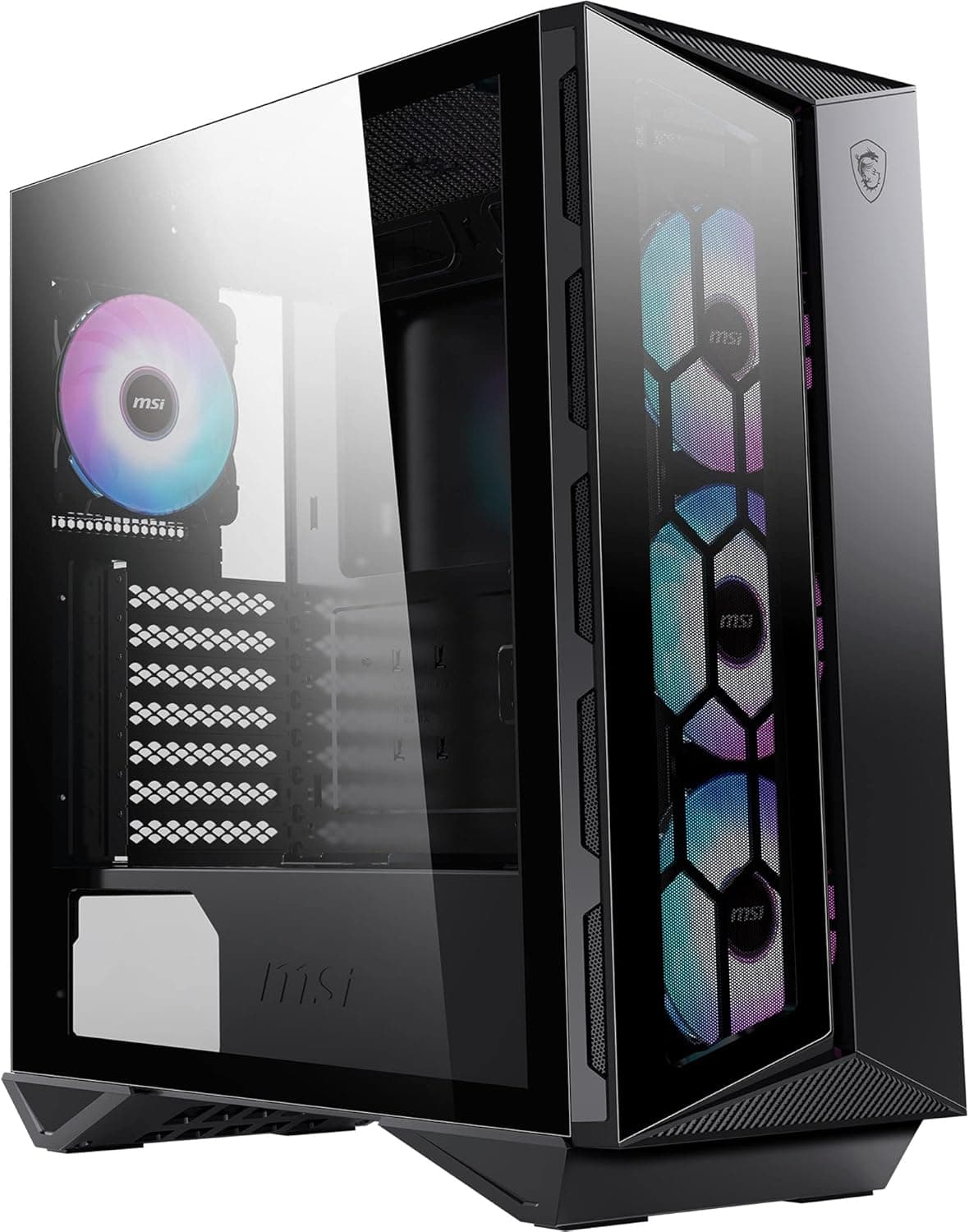 MSI MPG GUNGNIR 110R - Case PC, Mid-Tower, USB 3.2 Gen2 Type-C, controller ARGB da 1 a 6, 2 pannelli in vetro temperato, compatibile ATX, mATX e Mini-ITX