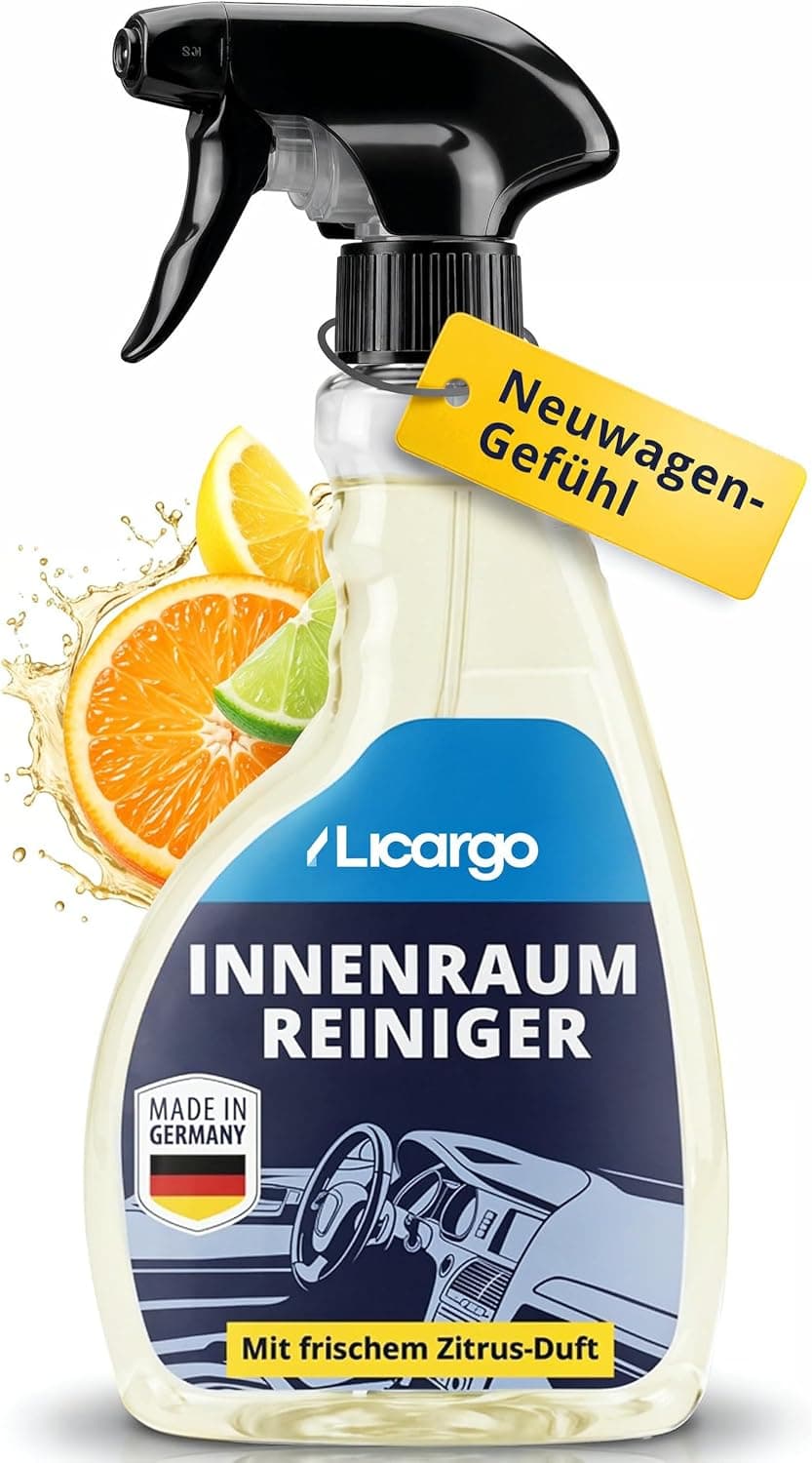 LICARGO Innenraumreiniger Auto 500 ml - Neuwagen-Frische in Minuten - Kraftvoll & schonend - Cockpitpflege Auto für Kunststoff, Leder & Armaturen - Polsterreiniger & Cockpitspray für den Innenraum