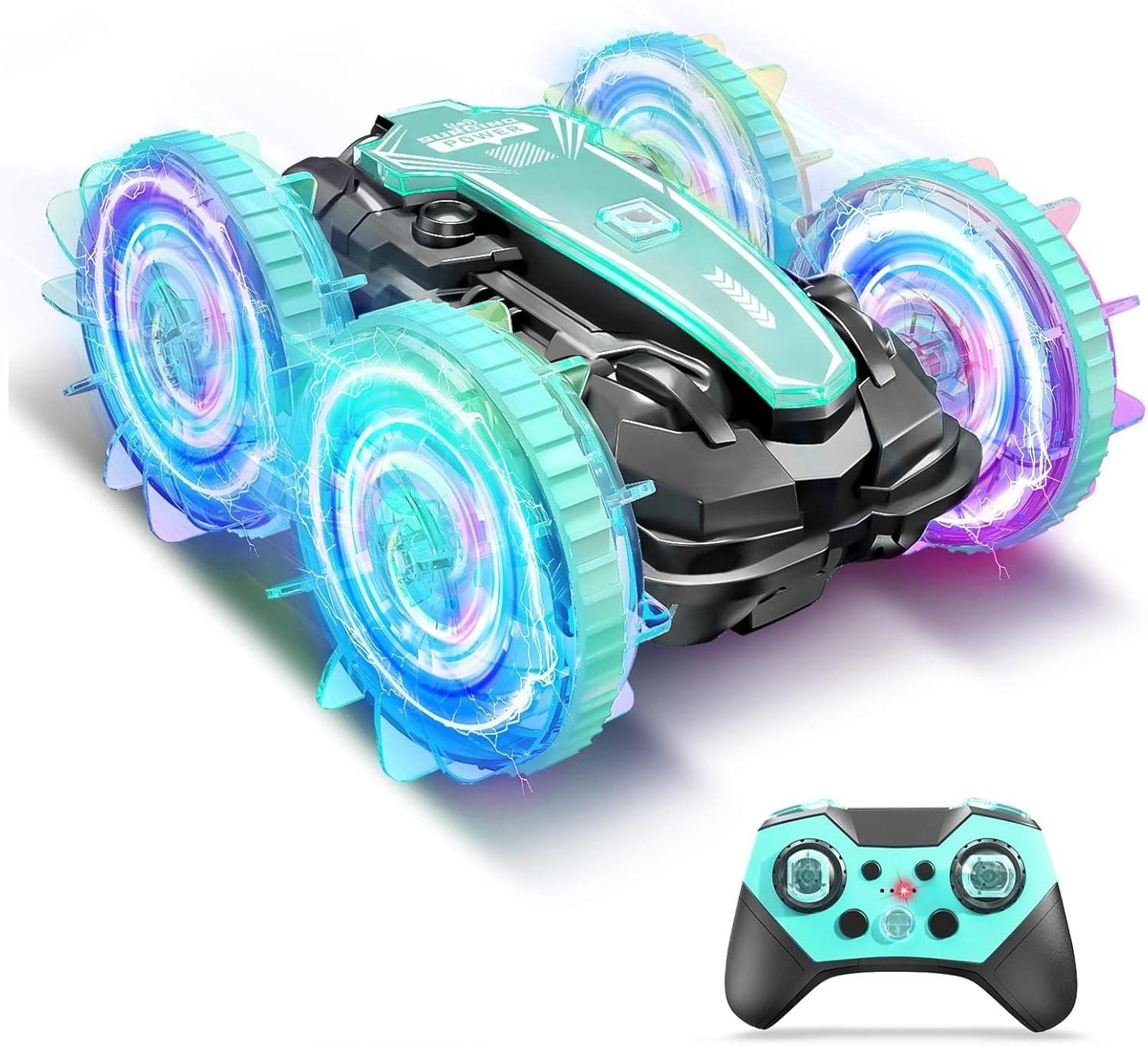 Korffe Amphibienfahrzeug Ferngesteuertes Auto 3+ Jahre,RC Auto Car Spielzeug ab 3 4 5 6 7 8 9 Jahre Jungen Weihnachten Geschenk Junge 3+ Jahre Outdoor Spiele für Kinder Strand Wasserspielzeug