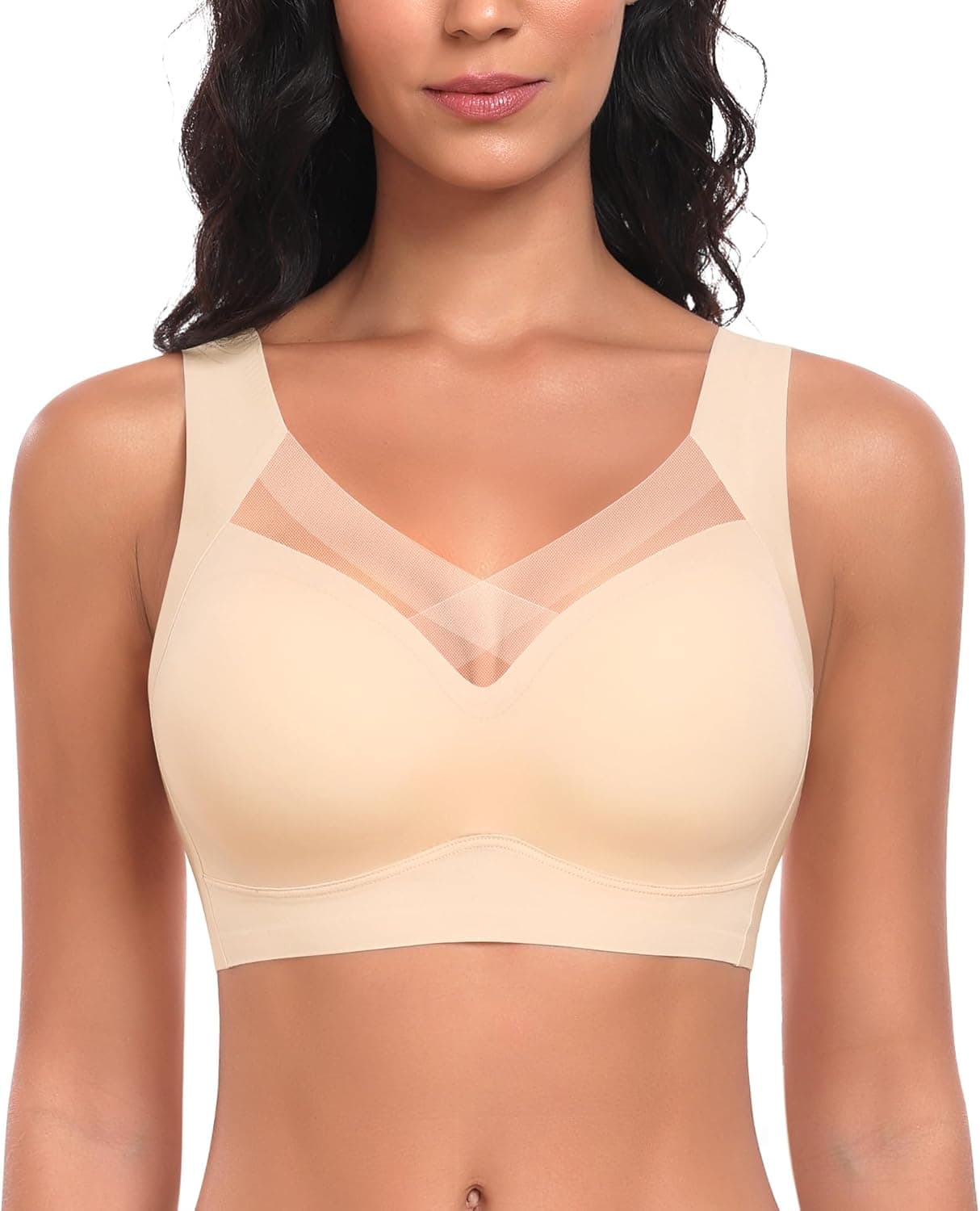 Damen BH Ohne Bügel Nahtloser Bequemer BH Weicher Glatter BHS Bustier Bügelloser BHS Komfort Soft Bra T-Shirt Bralette Gepolsterter