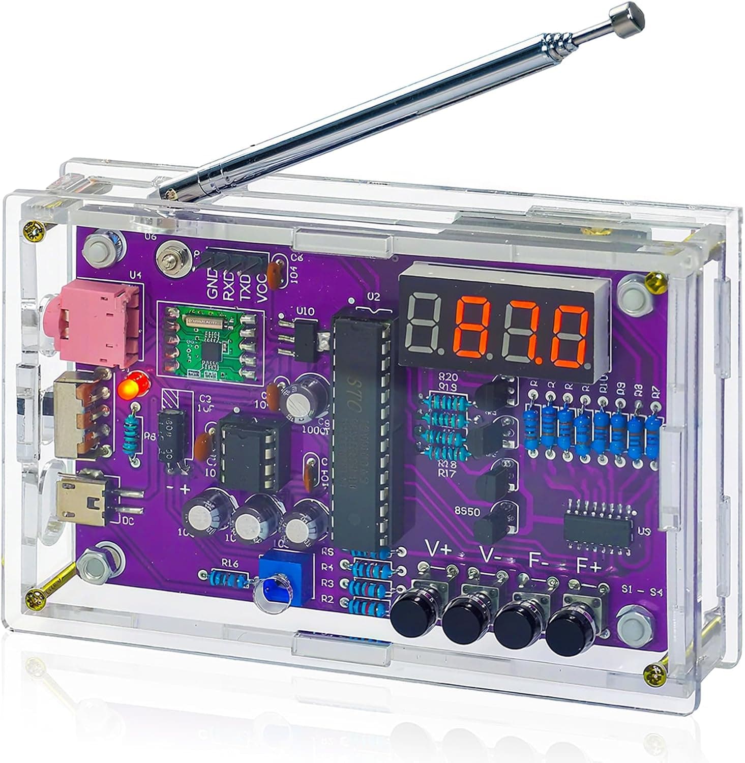 FM Radio Electronics Kit Build Your Own FM Radio Soldering Practice Kits 87-108MHz Receiver With 2 Power Modes DIY Solder Set Ideal Starter Project for Christmas Birthday Adults Kids Beginners EK1989
