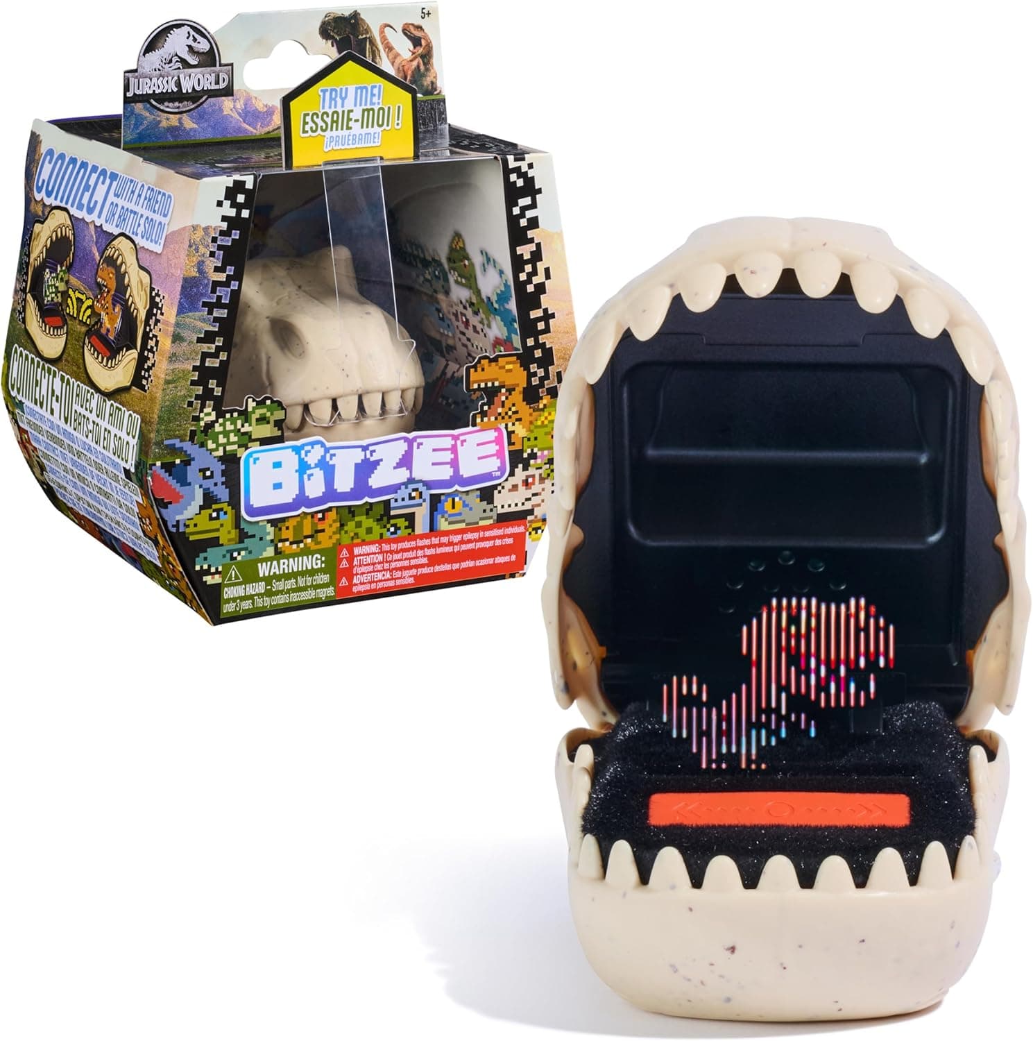 Bitzee, Jurassic World Interactive Dinosaur Toy with 25 Dinosaurs Inside, Reacts to Touch, Pods Connect and Interact, Digital Pet Kids Toys for Ages 5 and up.