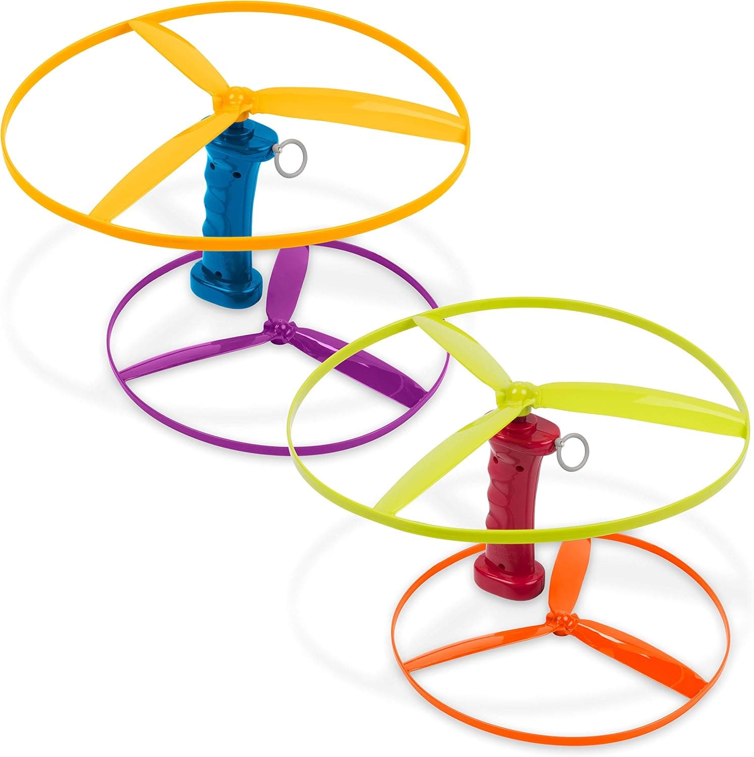 Battat - Skyrocopter - Propellespielzeug - 2 Werfer & 4 Scheiben - Hubschrauber Spielset - Outdoor-Spielzeug für den Sommer - 3 Jahre +