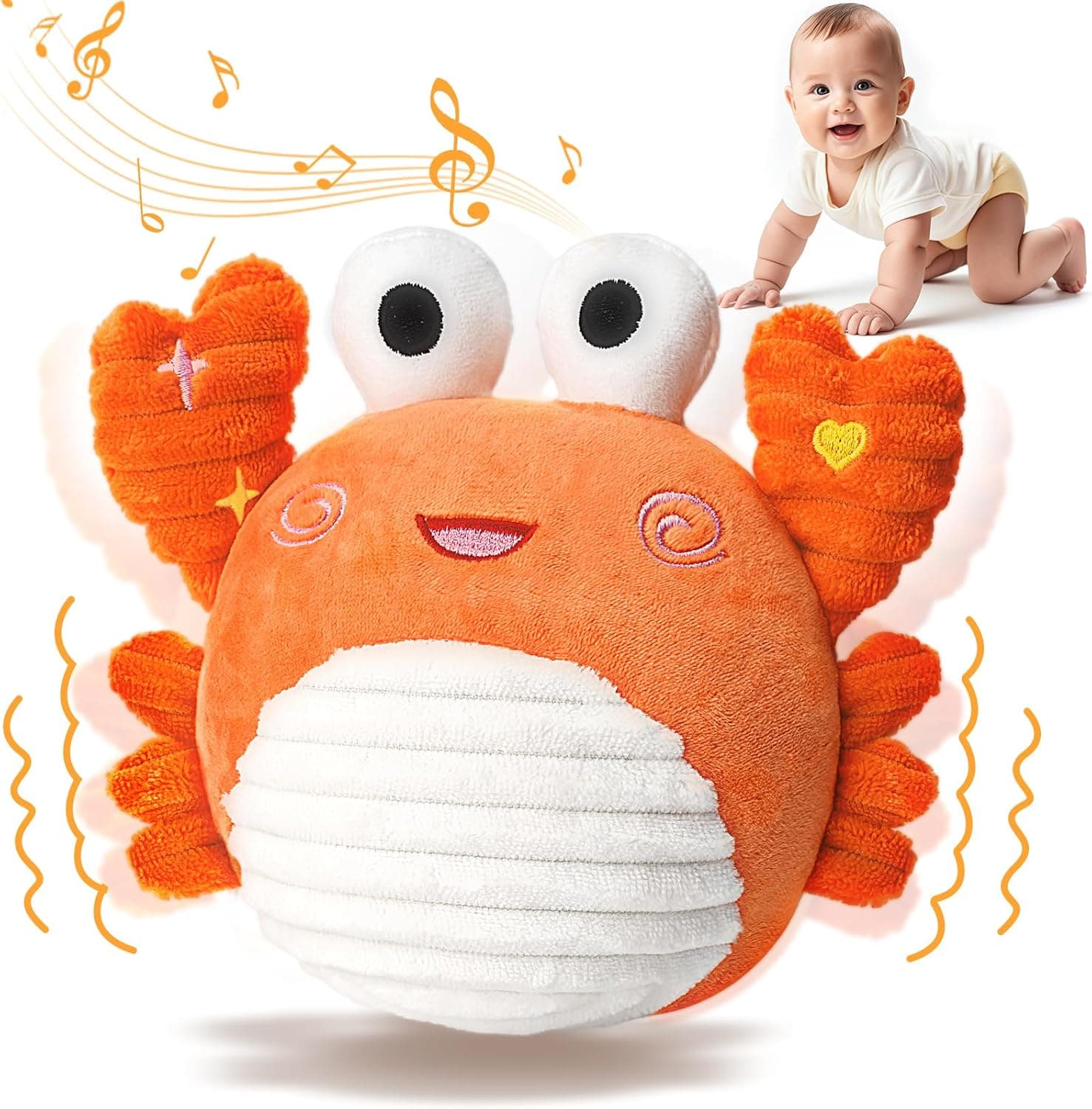 Vanplay Crawling Crab Toy, Sensory Toys for Babies 6 to 12 Months for 0 1 2 Year Old Birthday Gifts