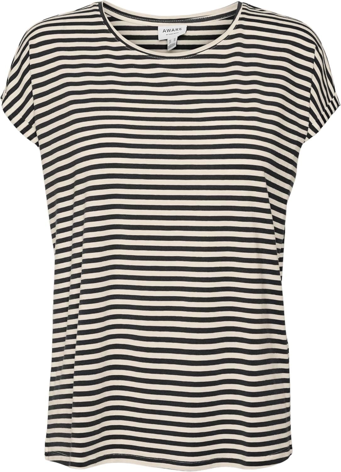 Vero Moda Vmava Plain SS Top Stripe Ga Jrs Noos Camiseta Mujer (Pack de 1)