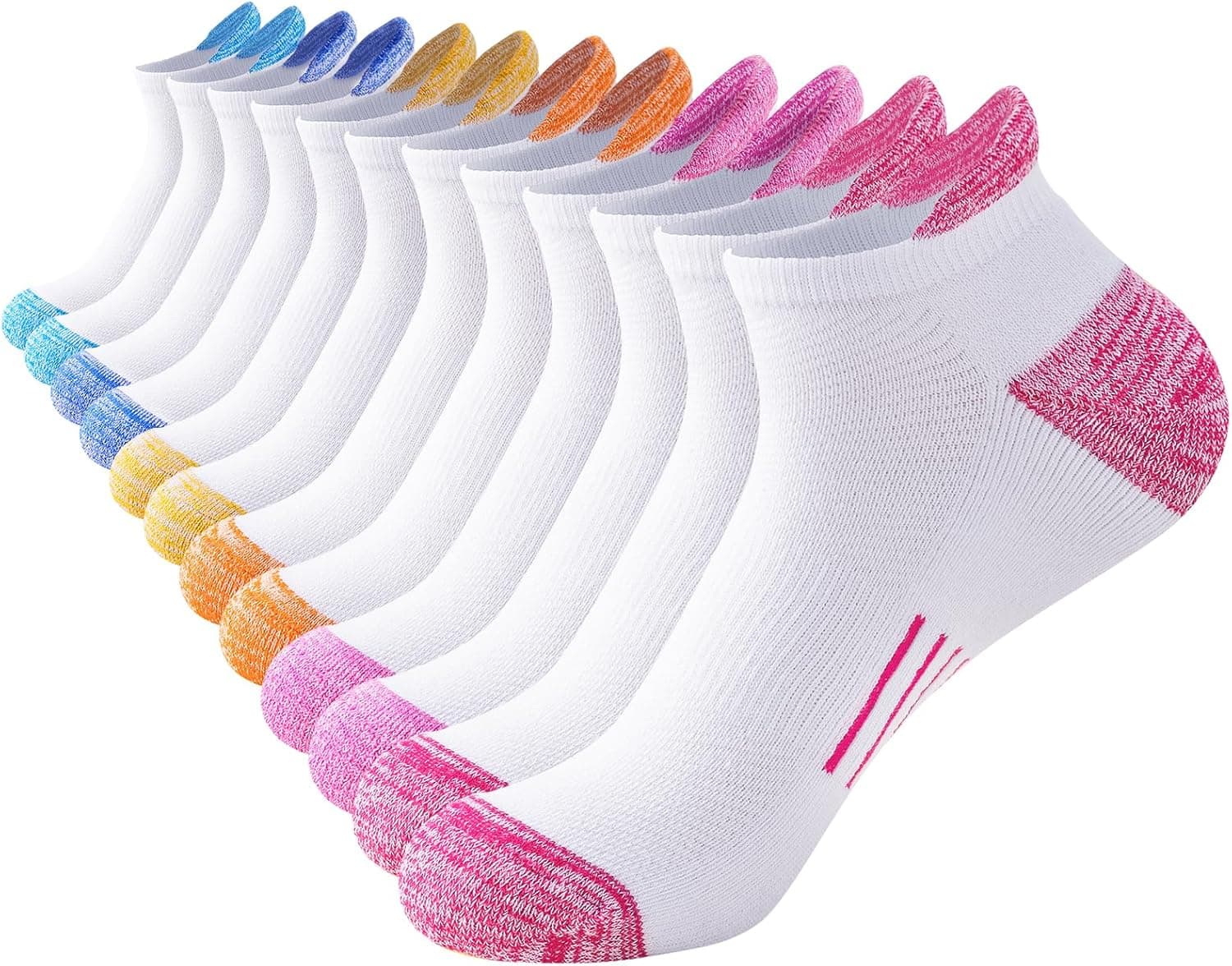 Niofind Calzini Donna Cotone Corti Calze Running Spostivi Anti-Vesciche Traspiranti Imbottiti per Corsa, 6 Paia 35-38/39-42
