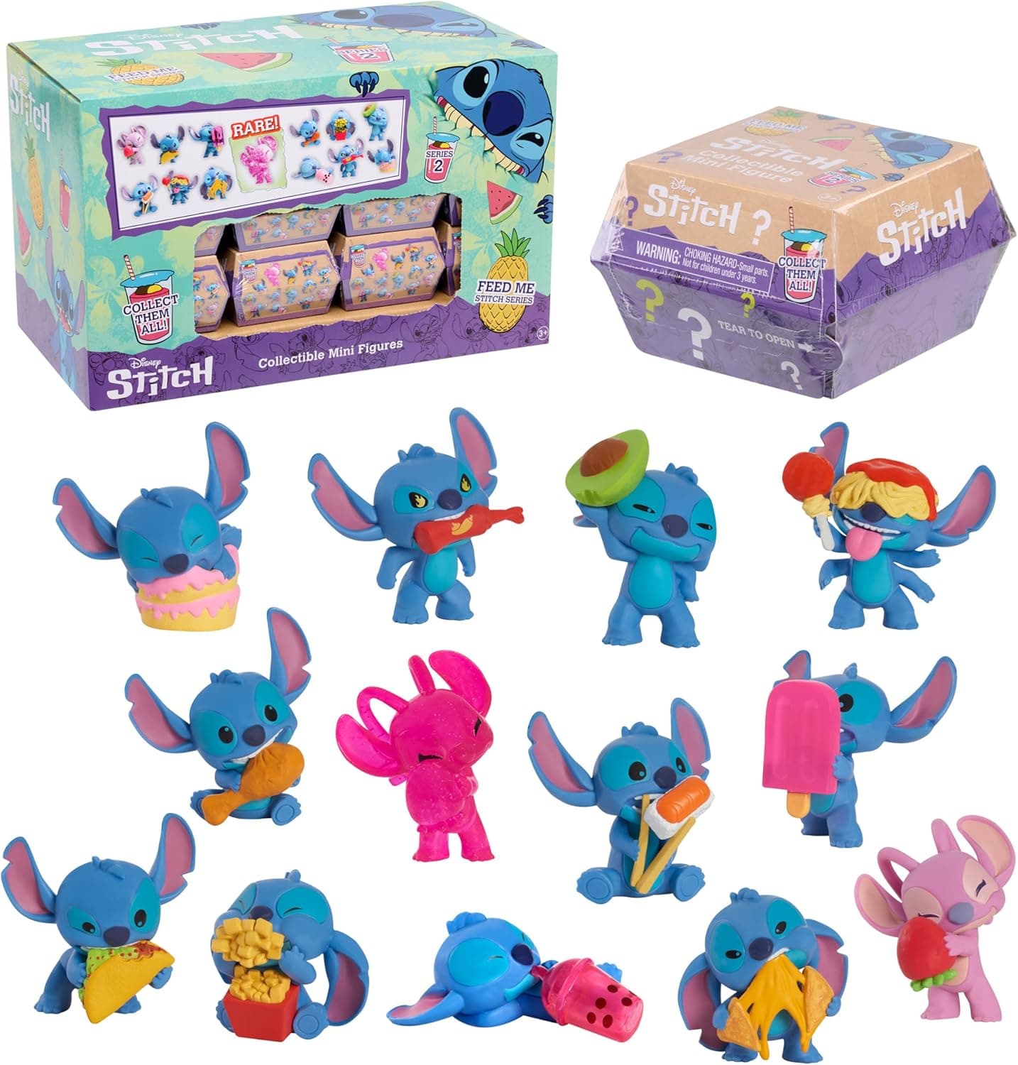 Just Play Minifiguras para coleccionar Disney Stitch Collectible Mini Figures, en Caja Sorpresa, de 5 cm de Alto, los diseños Pueden Variar; Juguetes para niños a Partir de 3 años