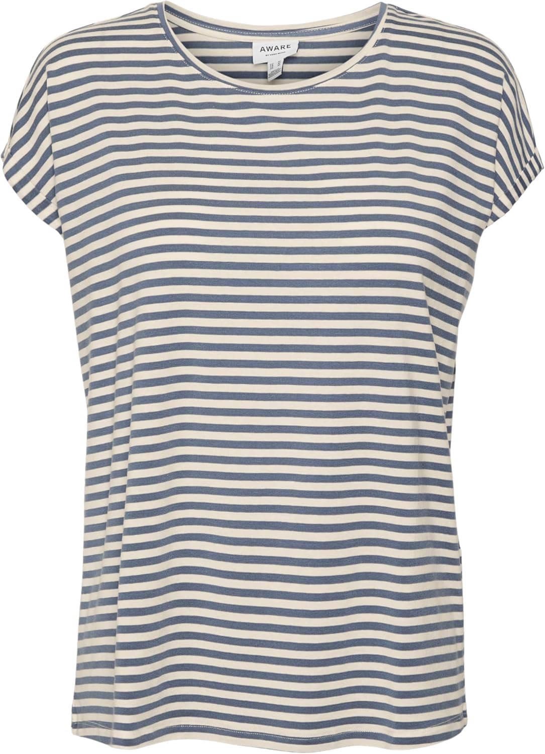 Vero Moda Vmava Plain SS Top Stripe Ga Jrs Noos Camiseta Mujer (Pack de 1)