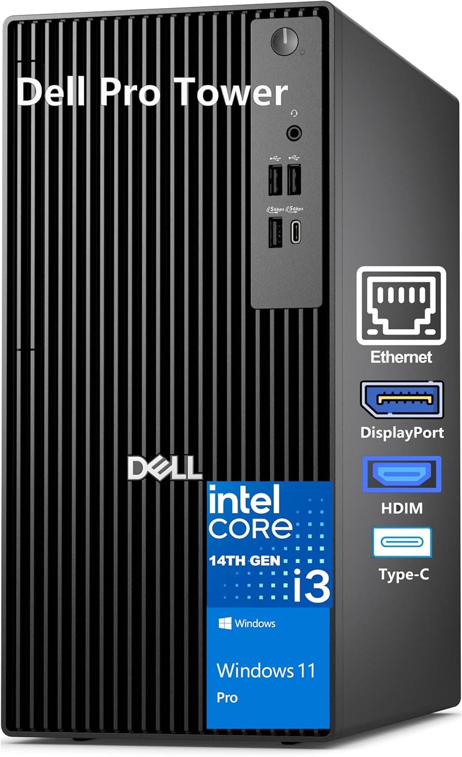 Dell Desktop Computers Pro Tower PC for Home and Business, 14th Gen Intel 4-Core Processor, 32GB DDR5 RAM, 1TB PCIe SSD, DisplayPort, HDMI, Support Dual Monitor, Windows 11 Pro