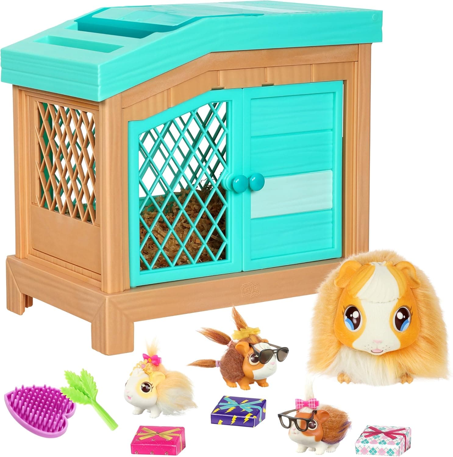 LLP Little Live Pets – Mama Surprise | Interaktives Mama-Meerschweinchen mit Stall und 3 Überraschungsbabys. Über 20 Geräusche und Reaktionen, Spielmuster wiederholbar, 5 Jahre / 60 Monate#