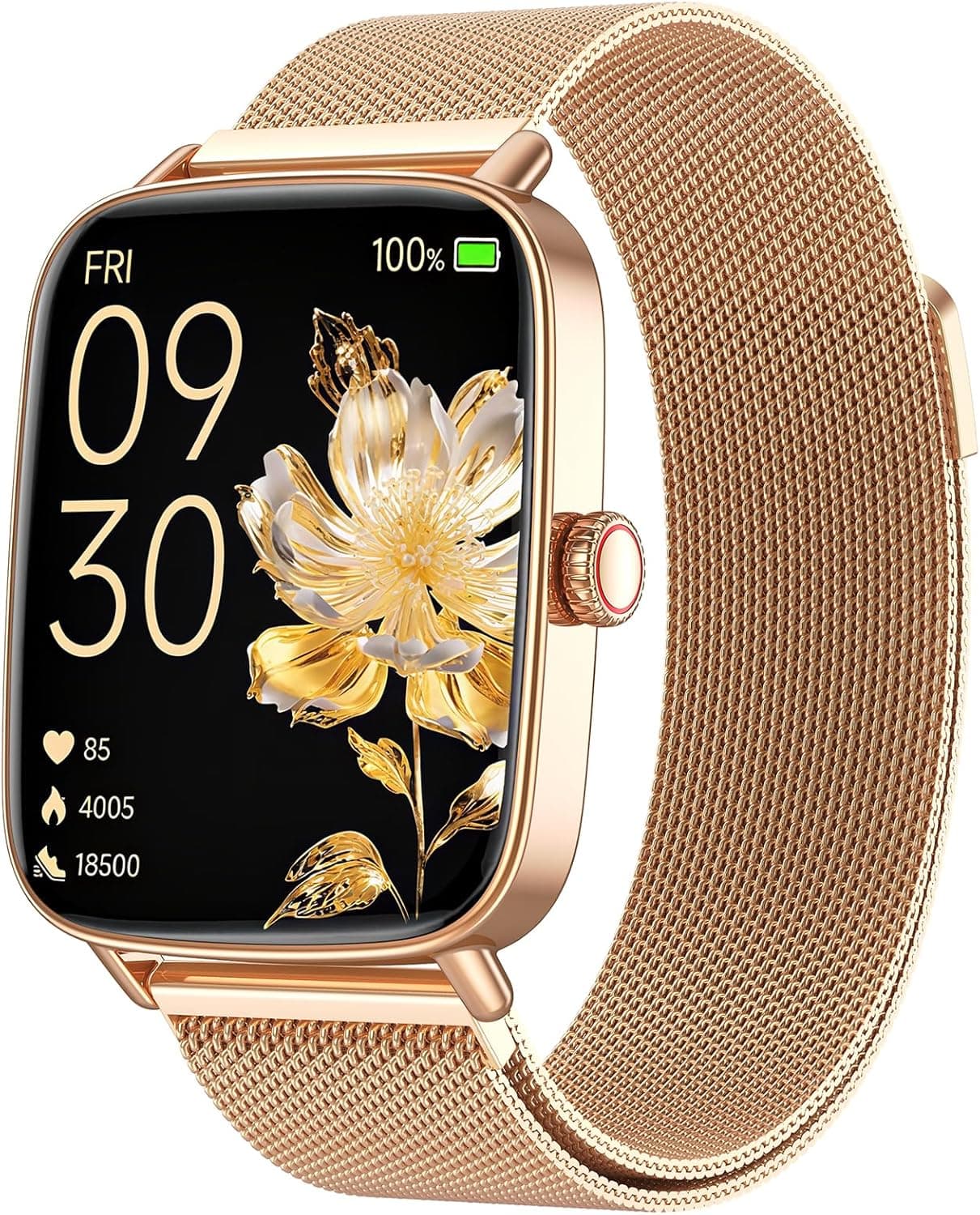 Smartwatch Damen Herren mit Telefonfunktion, 1,85" Fitnessuhr Smart Watch, 100+ Sportmodi Fitness Tracker mit Herzfrequenz/SpO2/Schlaf Monitor Schrittzähler, IP68 Wasserdicht Sportuhr für iOS Android