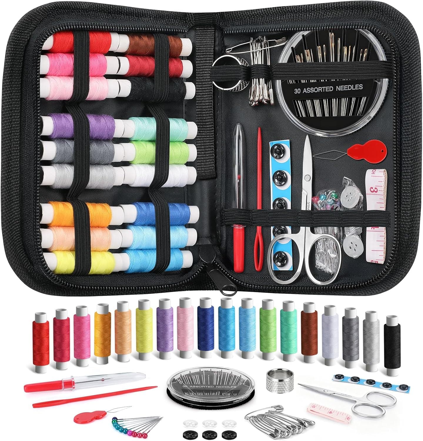 Coquimbo Nähset mit Nähzubehör, Nähzeug Geschenke für Frauen Mama Anfänger Reisende Kinder, Nähset Grundausstattung Sewing Kit für Hause Reise Camping & Notnähen mit Nähgarn Nähnadeln Schere