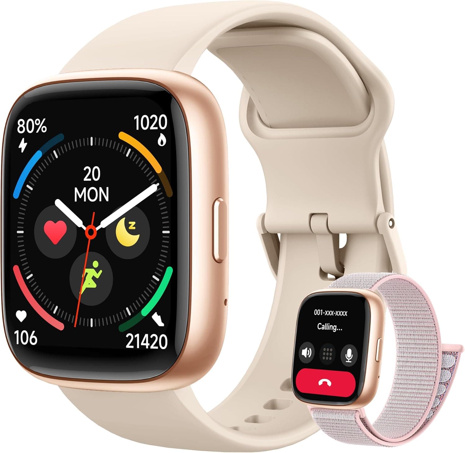 Smart Watch for Women Men, 2026 Upgrade Smartwatch [2 Bands, 44mm case], 1.83" Fitness Tracker Watch Alexa Built-in, Make/Answer Call, HR Sleep Stress Monitor, IP68 Waterproof Step Counter Watch