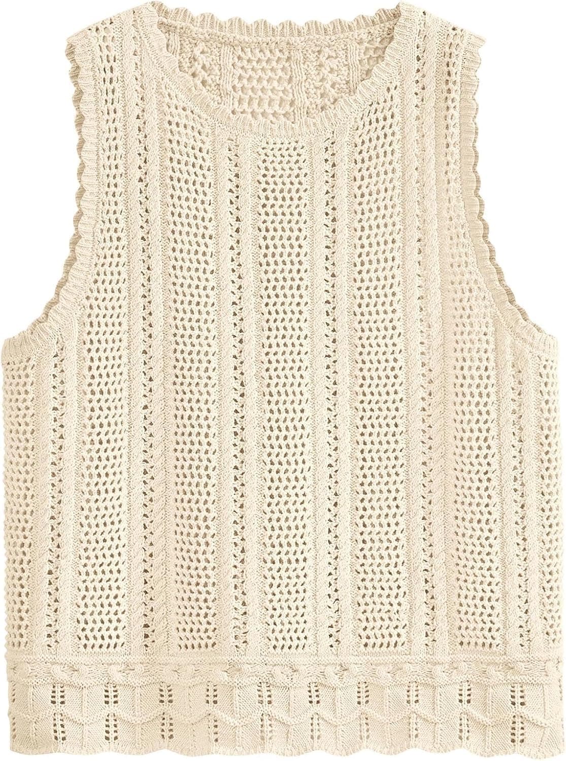 KIRUNDO Beach Vacation Clothes for Women Spring Summer Crochet Sweater Vest Tank Tops Cover Ups Resort Cruise Outfits 2026