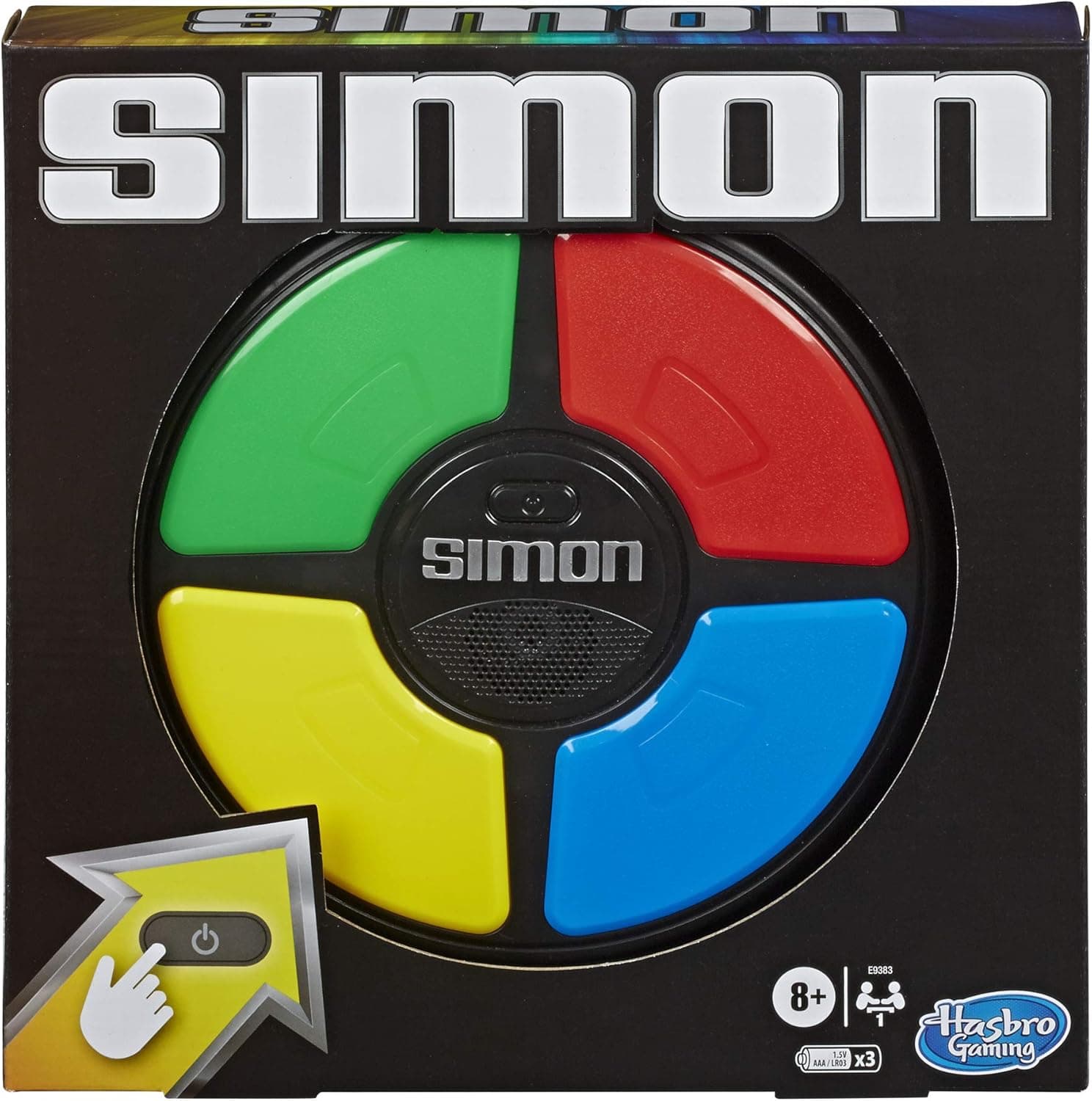 Simon, elektronisches Spiel für Kinder ab 8 Jahren, Spiel mit Lichtern und Geräuschen, klassisches Hasbro Spielprinzip für Konzentration, Reisespielzeug für die ganze Familie für unterwegs