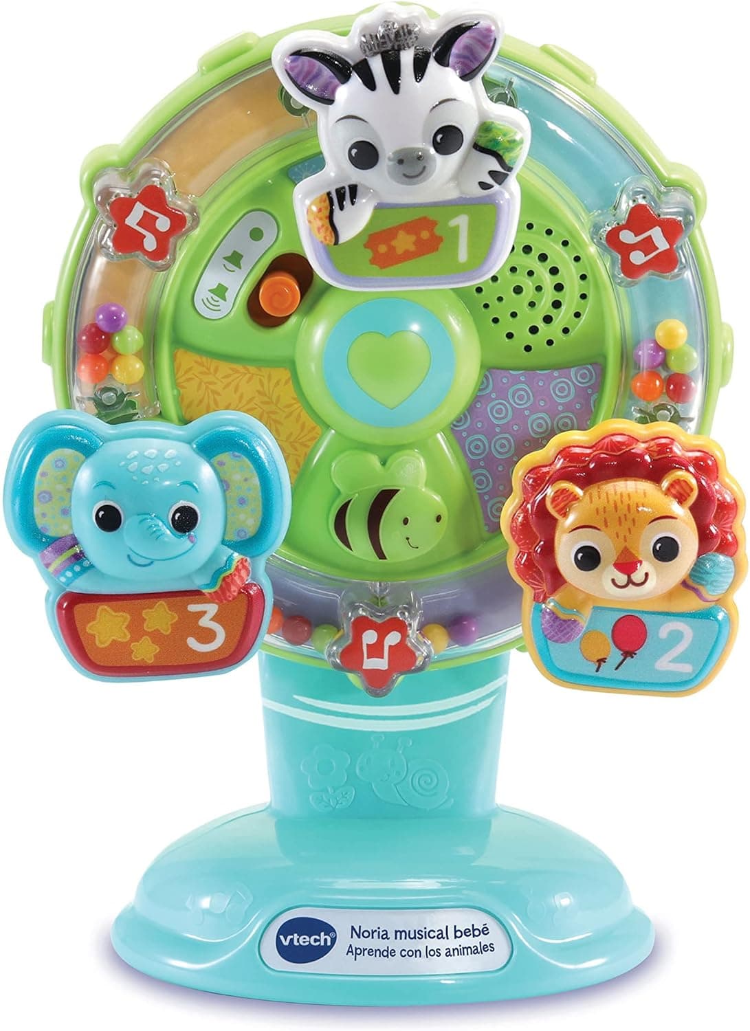VTech-Baby Noria Musical Aprende con los Animales, Juguete Educativo para la Trona, Regalo para bebés +6 Meses, Incluye Ventosa, Versión ESP