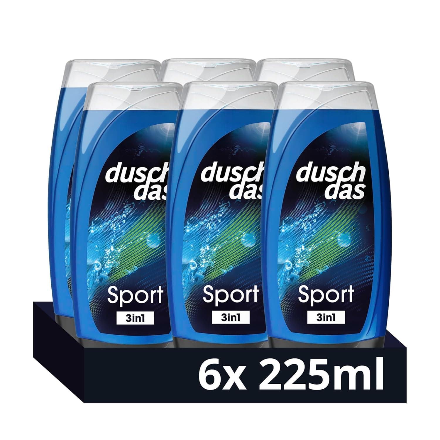 Duschdas 3-in-1 Duschgel & Shampoo Sport Duschbad mit Fresh-Energy-Duftformel sorgt für einen erfrischenden Start in den Tag 6x 225 ml