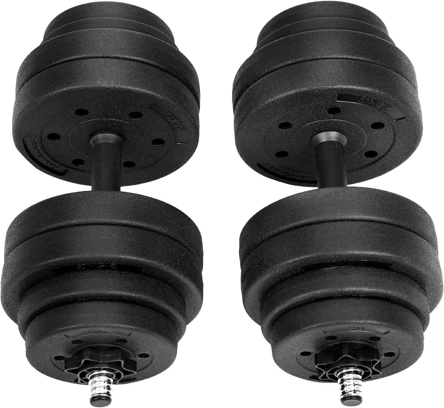 SONGMICS Hanteln, Kurzhanteln, 2er Set, 20 kg, 30 kg oder 40 kg, Kunststoff, Hantelstangen, Gewichte und Sternverschlüsse gerändelt