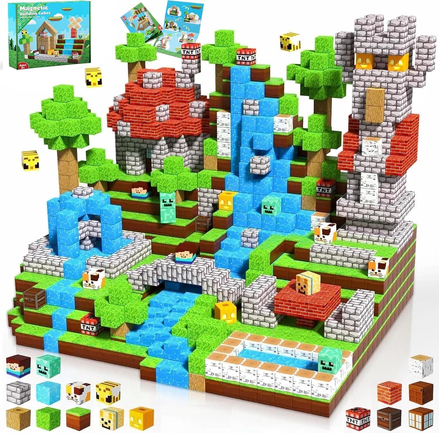 ToyUnited Magnetische Bausteine Magnetblöcke - BAU Deinen Eigenen Zauberwald mit Waldtieren, Elfen & Abenteuern! Kreatives Spielzeug ab 4 5 6 7 Jahren für Jungen & Mädchen Ostergeschenke Kinder