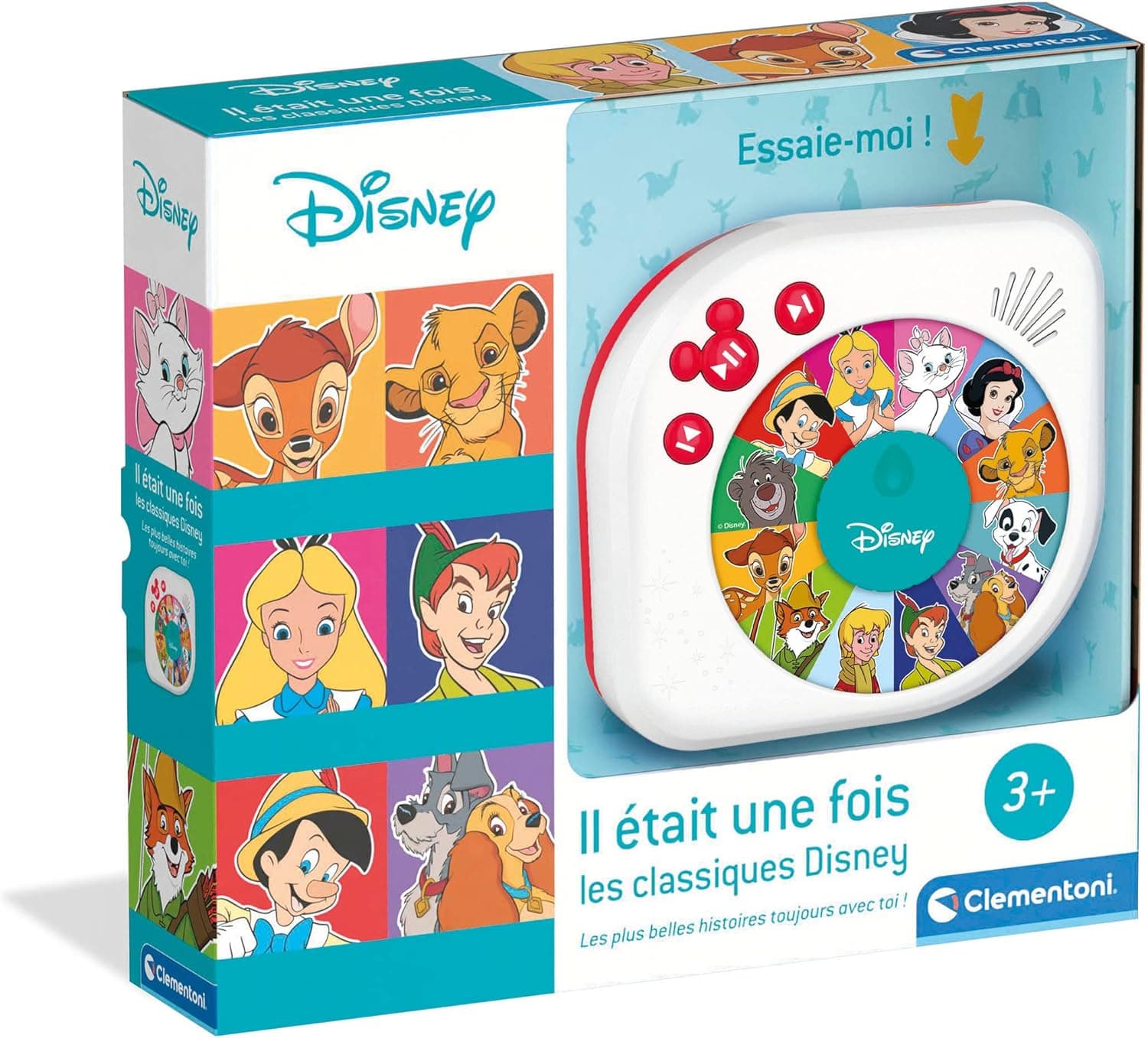 Clementoni | Il Était Une Fois – Les Classiques Disney pour Enfants 3 Ans+ | Conteur Audio avec 12 Histoires Narrées Disney | Jouet Éducatif avec Haut-Parleur Intégré | Écoute Autonome Enfant