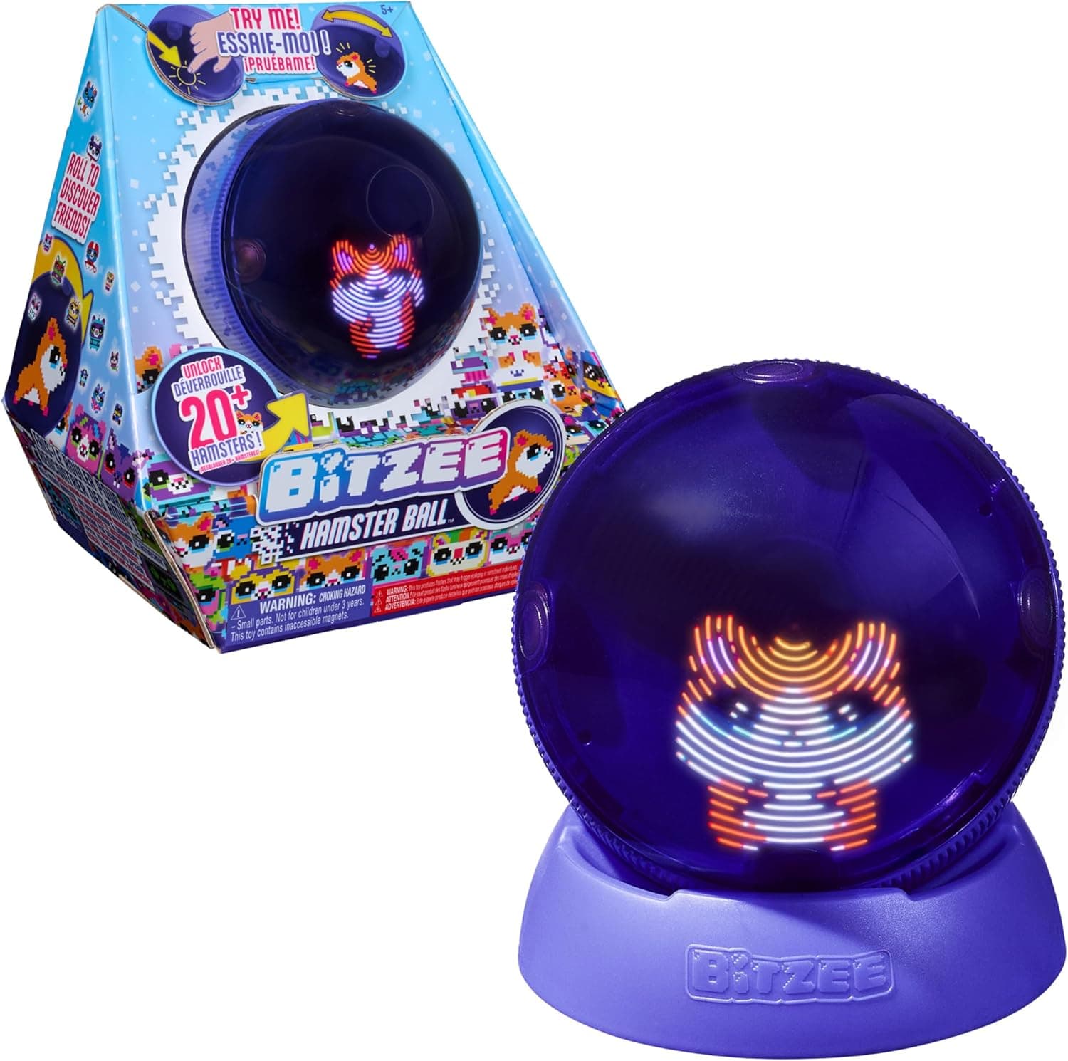 Bitzee - Mascota Digital Hamster Ball - Mascota Virtual con 20 Hamsters - Mascota Interactiva Que Rueda y Reacciona al Tacto con Interacciones y Sonidos - Juguetes Niños 5 Años +