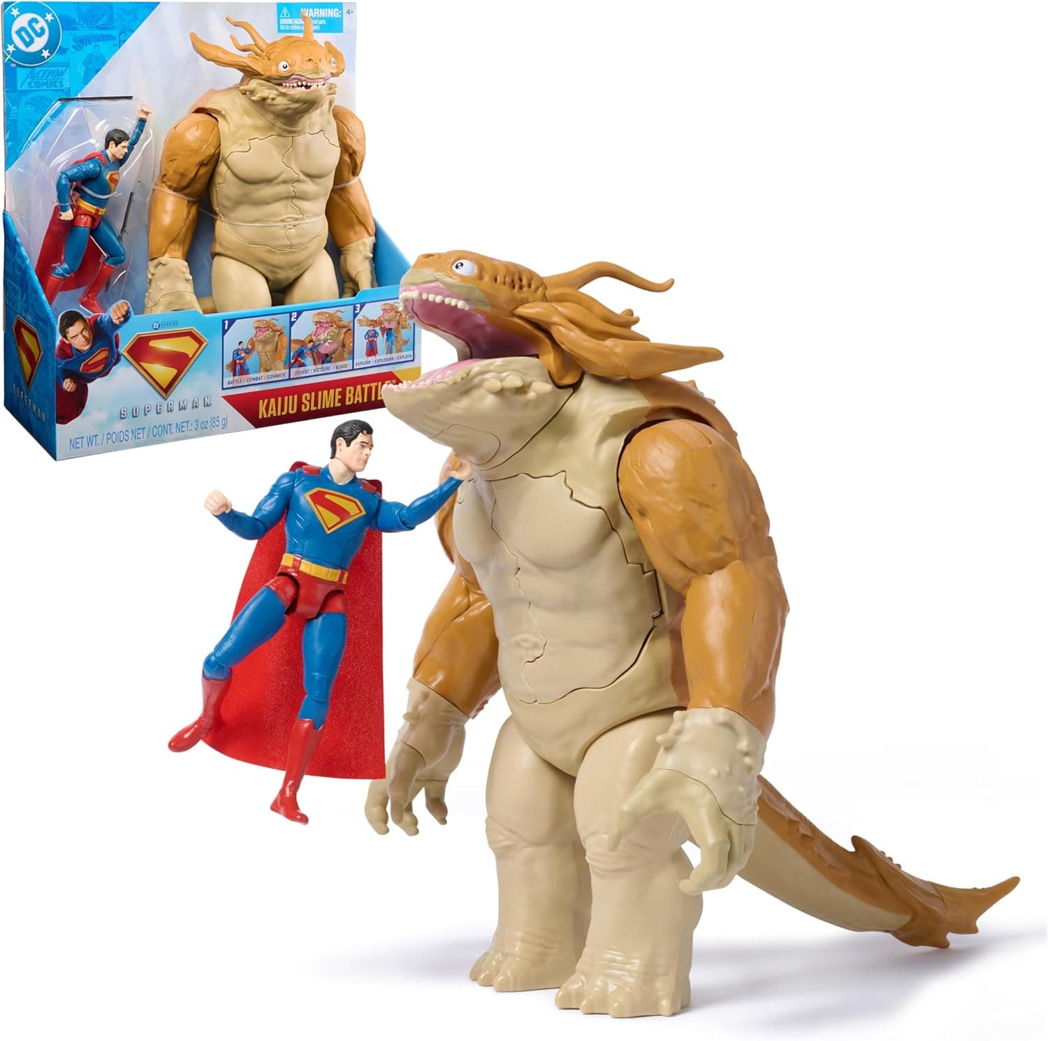 ÆDC Comics, SUPERMAN, Superman Vs. Kaiju Slime Battle, Action Figure with Giant Kids’ Playset, Super Heroes Toys for Boys and Girls Aged 4 and Up