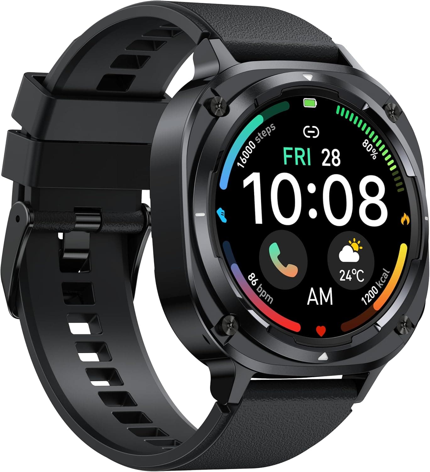 Military Smart Watch for Men Answer/Make Calls, 1.39" HD Fitness Tracker with Heart Rate/Sleep Monitor/Pedometer, 114+ Sports Mode Activity Trackers, IP68 Waterproof Outdoor Smartwatch for iOS Android