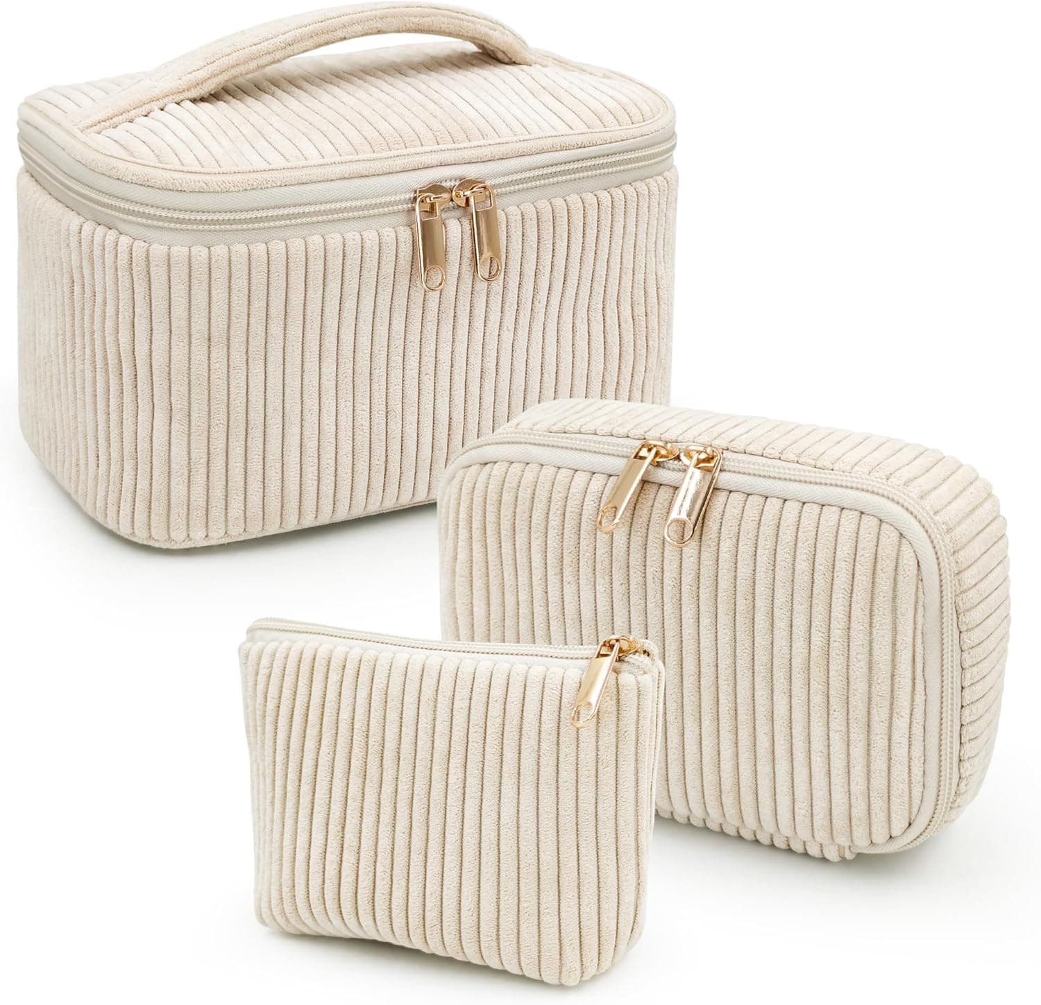 3er Set Kosmetiktasche Kulturtasche Damen, Kulturbeutel Make Up Tasche, Tragbare Schminktasche Makeup Bag Reisetasche Waschtasche Groß Frauen Mädchen Alltag und Reisen
