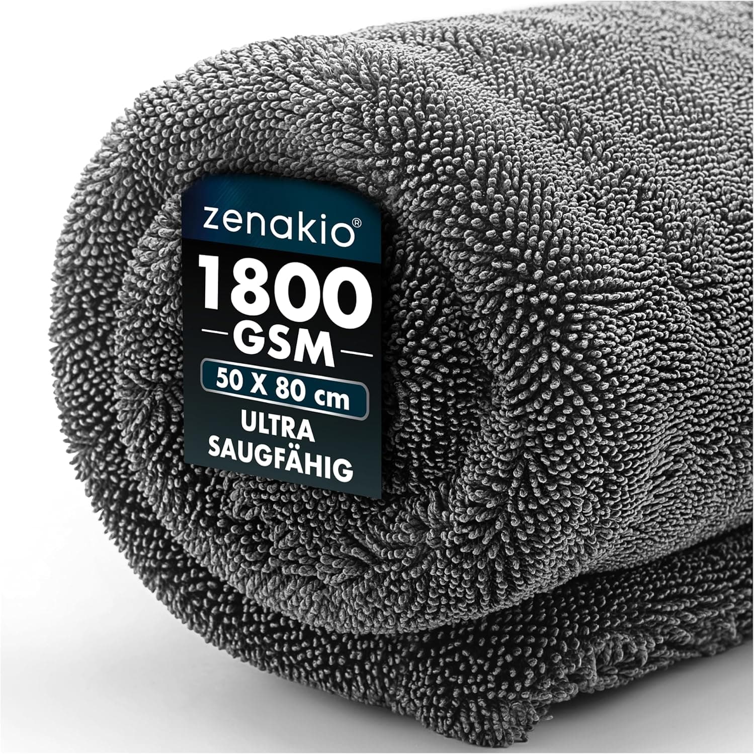 Auto Trockentuch XXL 50x80 cm - 1800 GSM Ultra Saugstarkes Mikrofasertücher Auto für Autopflege und Motorrad