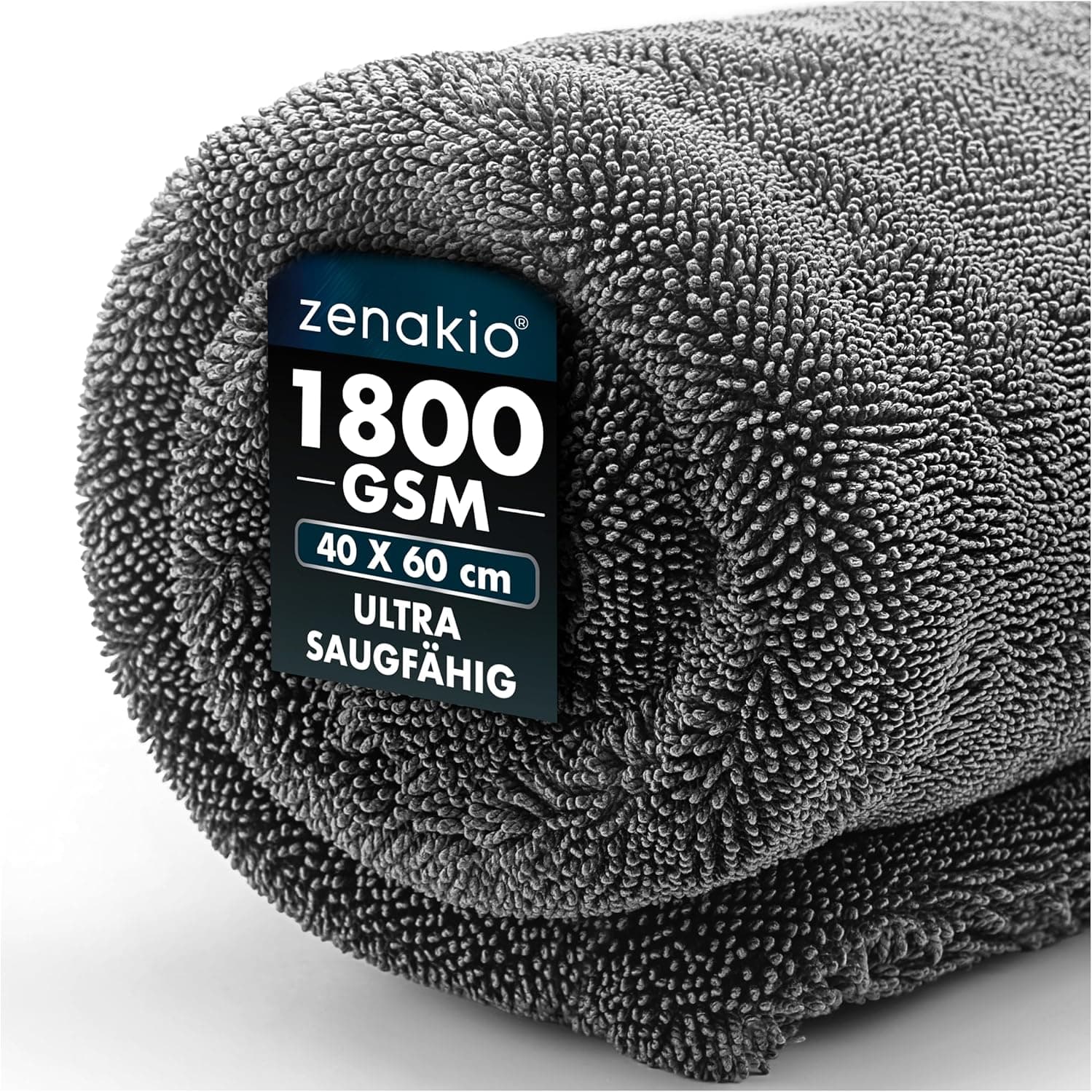 Auto Trockentuch L - 40x60 cm - 1800 GSM Ultra Saugstarkes Mikrofasertücher Auto für Autopflege und Motorrad