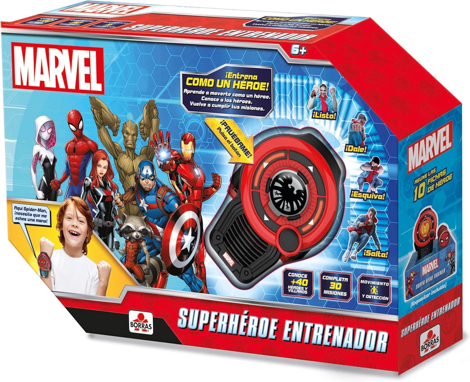 Borras - Super Héroe Entrenador Avengers, Muévete para Cumplir misiones, Salta, Lucha y muévete, Escucha Consejos de los Héroes del Universo Marvel, Dificultad progresiva, A Partir de 5 años (20002)