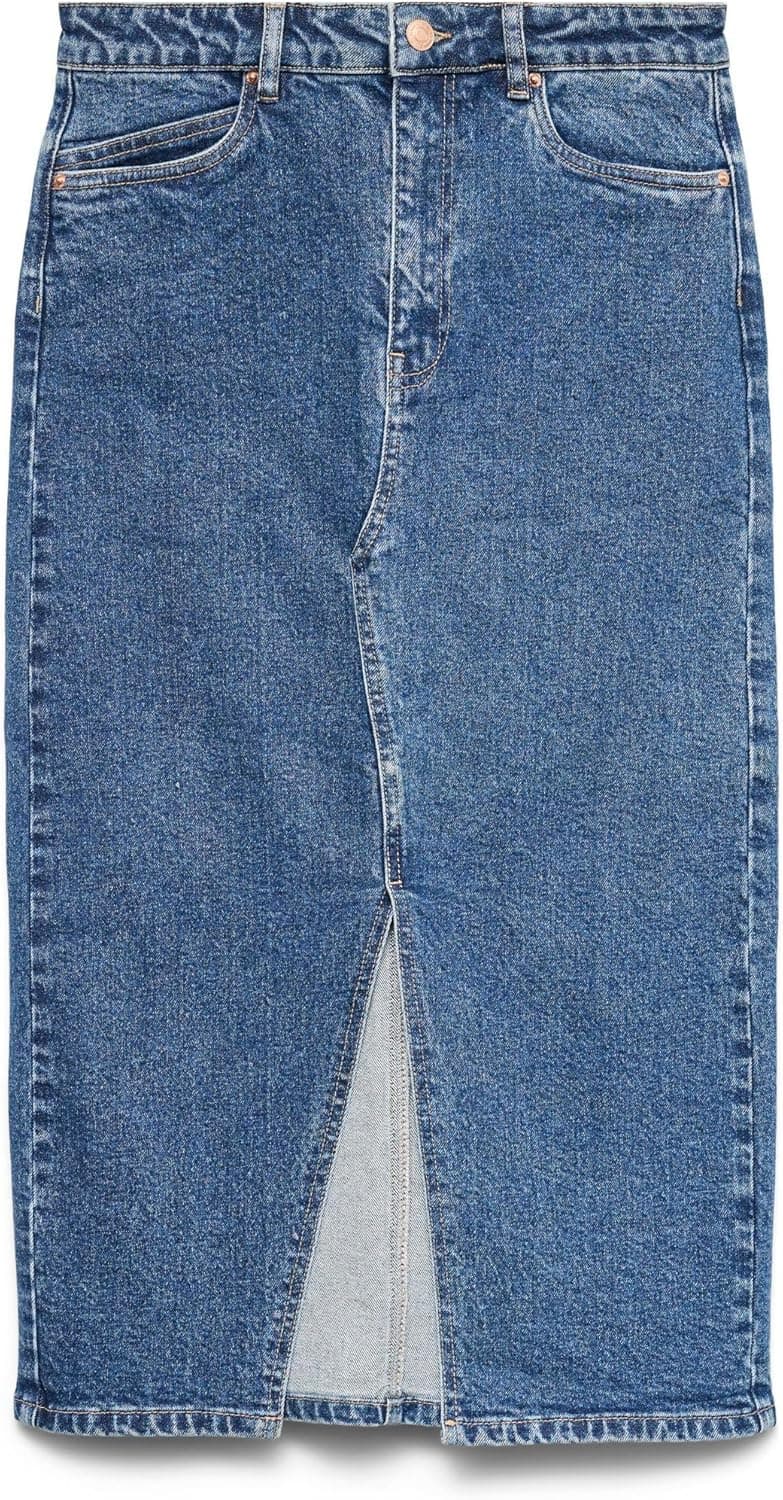VERO MODA Denim Skirt VMVERI High Waist Midi Skirt