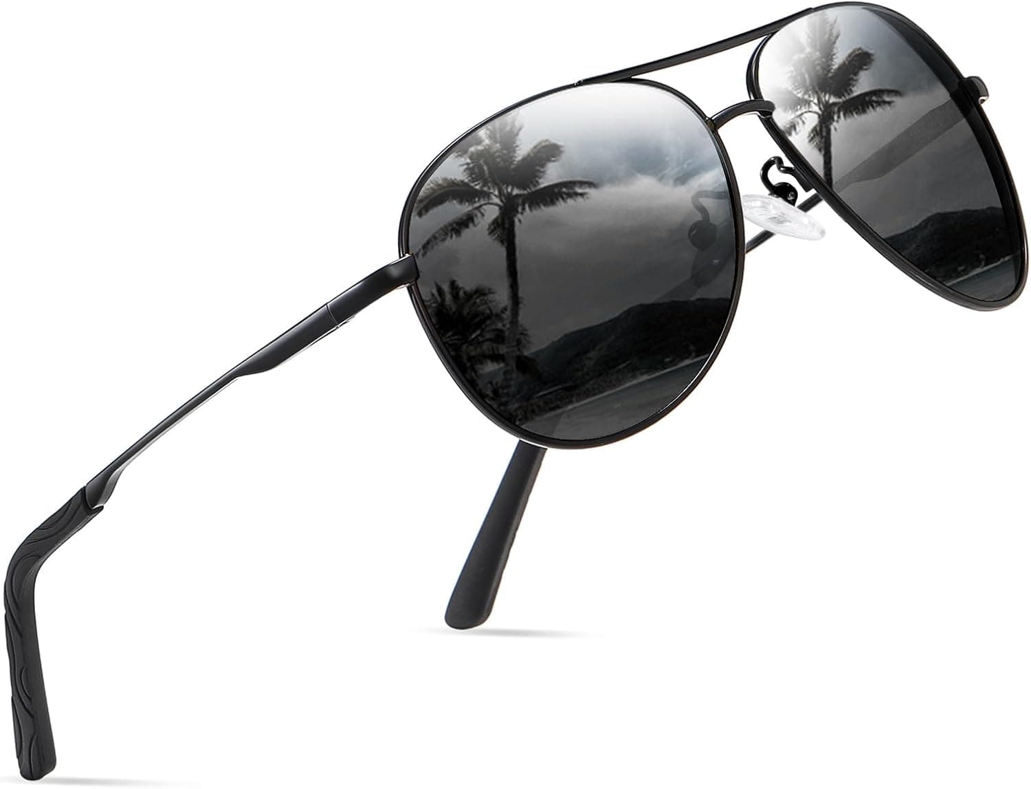 Polarised Sunglasses - Unisex Pilot Sunglasses UV400 Protection Polarized Sun Glasses Black Classic Vintage Style Ultralight Shades For Driving