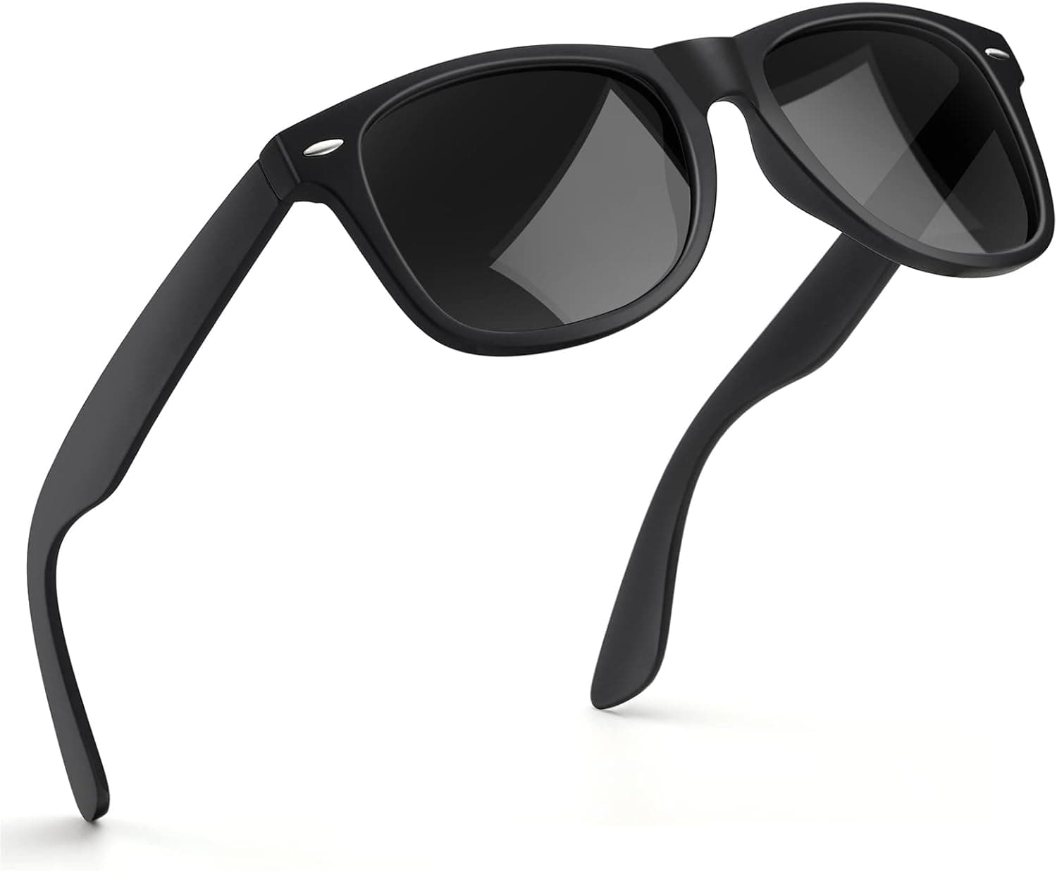 Polarised-Sunglasses-Mens-Womens-UV400-Protection Rectangular Sunglasses Retro Black Sun Glasses Unisex Classic Ultralight Shades For Cycling Driving Fishing
