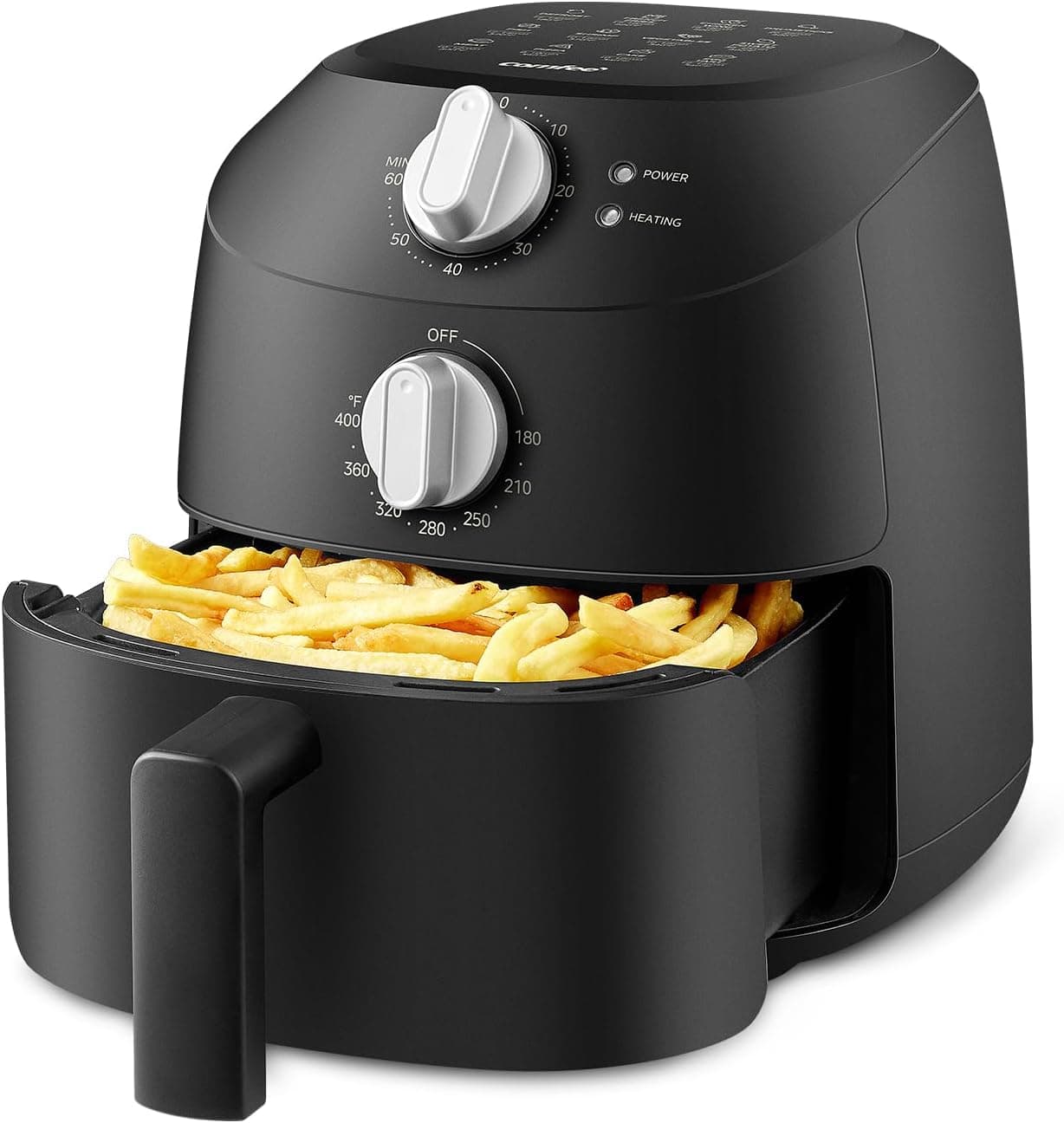 Midea Compact 2L Air Fryer – 12 Preset Menus, Adjustable Timer, 80-200°C Temperature Control, 1150W, Dishwasher-Safe Non-Stick Basket, BPA-Free, Space-Saving Design – Ideal for Small Kitchens (Black)