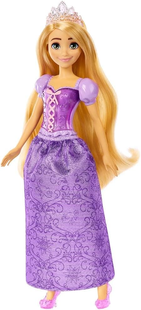 Mattel Disney Princess - Rapunzel bambola vestita alla moda con capi e accessori scintillanti ispirati al film, giocattolo per bambini, 3+ Anni, HLW03