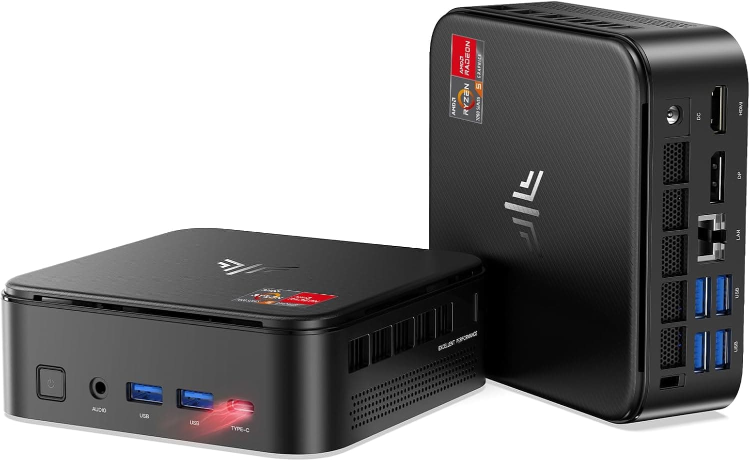 NiPoGi E3B Mini PC АMD Ryzen 5 7430U(Bis zu 4,3GHz) 16GB DDR4 512GB M.2 SSD, Mini Desktop Computer mit W11 PRO | WiFi 6 | 4K Display | BT5.2 für Geschäftsbüros, Design, Heimkino, Campus