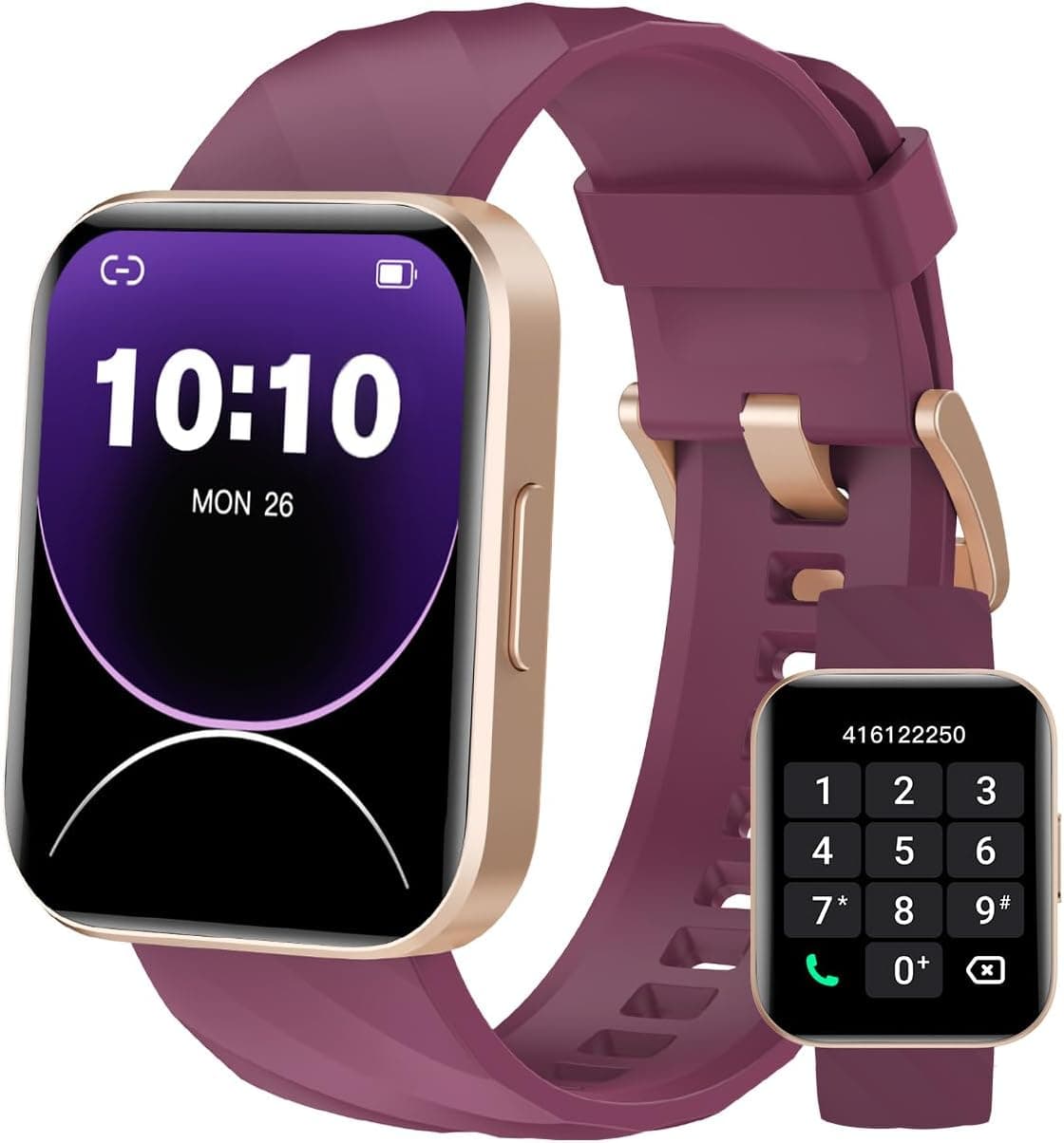 Smartwatch Donna Chiamate Bluetooth Smart Watch con Contapassi Cardiofrequenzimetro da Polso Saturimetro Orologio Fitness Impermeabile IP68 Notifice di WhatsApp per Android iOS Viola
