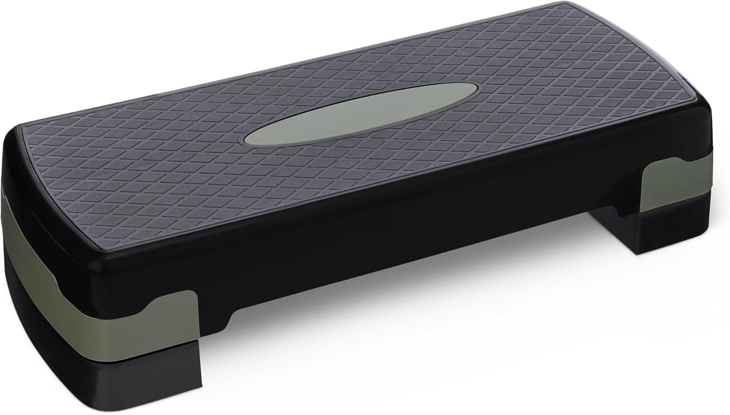 Amazon Basics Aerobic Exercise Step Platform, Adjustable Workout Stepper At Home, 68.58cm, Black/Grey