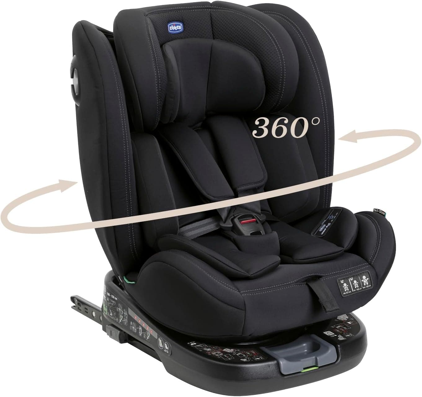 Chicco Unico Evo I-Size, Seggiolino Auto 0-36 Kg, omologato ECE R129/03, Isofix Girevole A 360° E Reclinabile, Gruppo 0+/1/2/3 Da 0 A 12 Anni