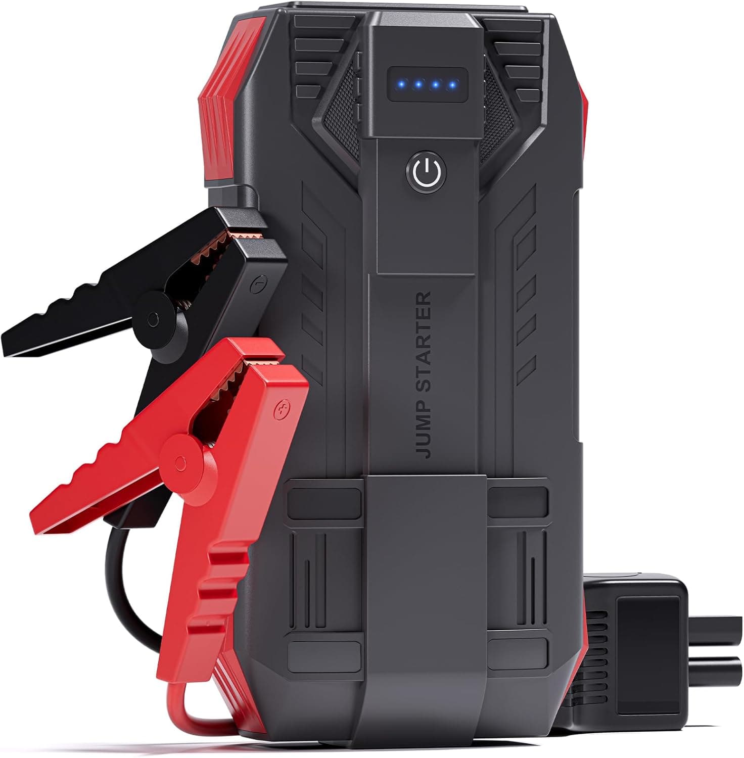 Povasee Jump Starter Power Pack, 6000A Car Battery Booster Jump Starter Power Bank (up to 10L Petrol/8L Diesel), 12V Jump Pack Car Starter with Jump Leads, Emergency LED and 2 USB Ports