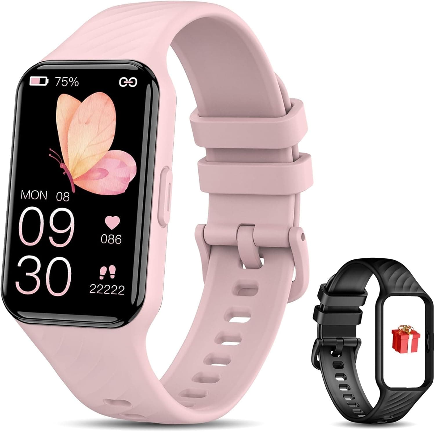 Smart Watch for Women,1.47 inches Fitness Watch with 24 Sports Modes,2Straps,Heart Rate,Sleep Monitor,SpO2,Step Counter,Activity Tracker,IPX8 Waterproof,Fast Charging,Smartwatch for Android iOS
