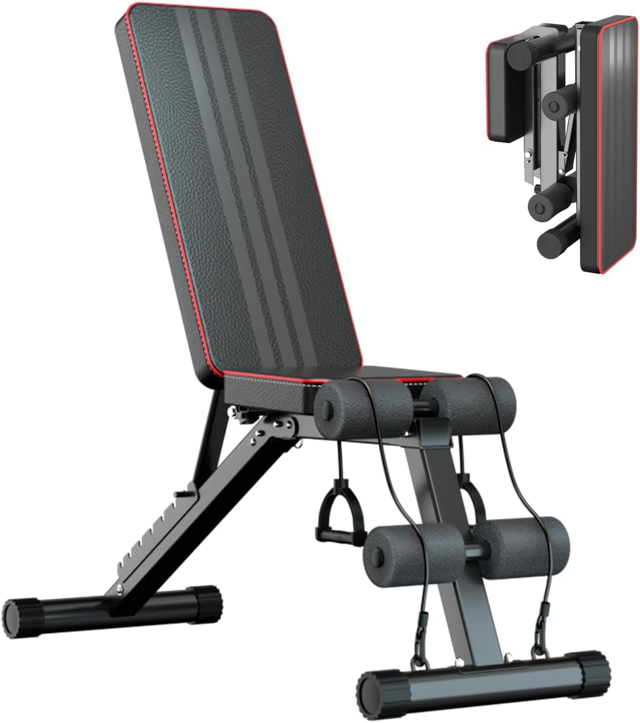 Panana Adjustable Weight Bench, Foldable Fitness Bench for Home Gym, Incline Flat Decline Utility Bench with 7 Back Positions, Heavy Duty 660lbs Workout Bench for Full Body Training
