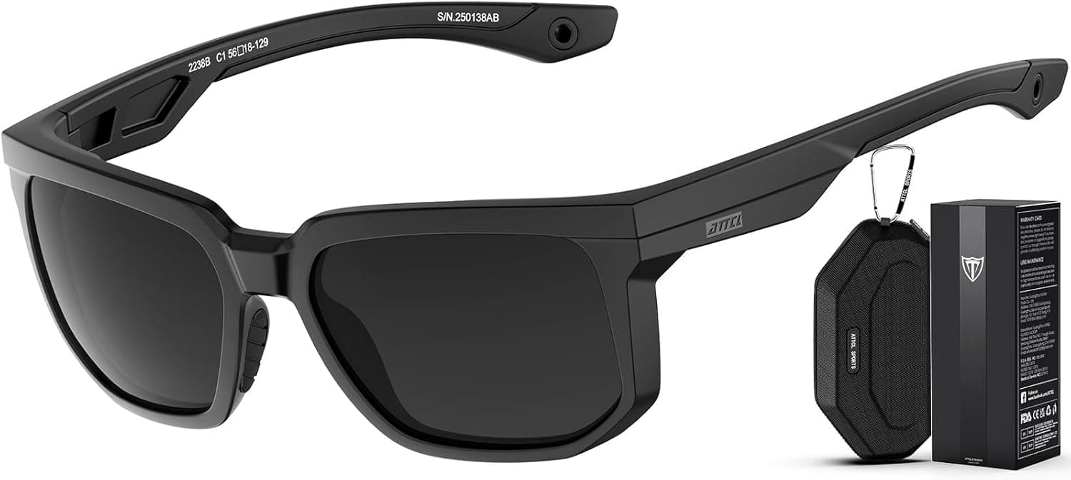 ATTCL Unbreakable Men's Polarized Sunglasses 2.0 - UV400 Protection PC Lens with TR90 Frame for Driving Fishing Sport Glasses
