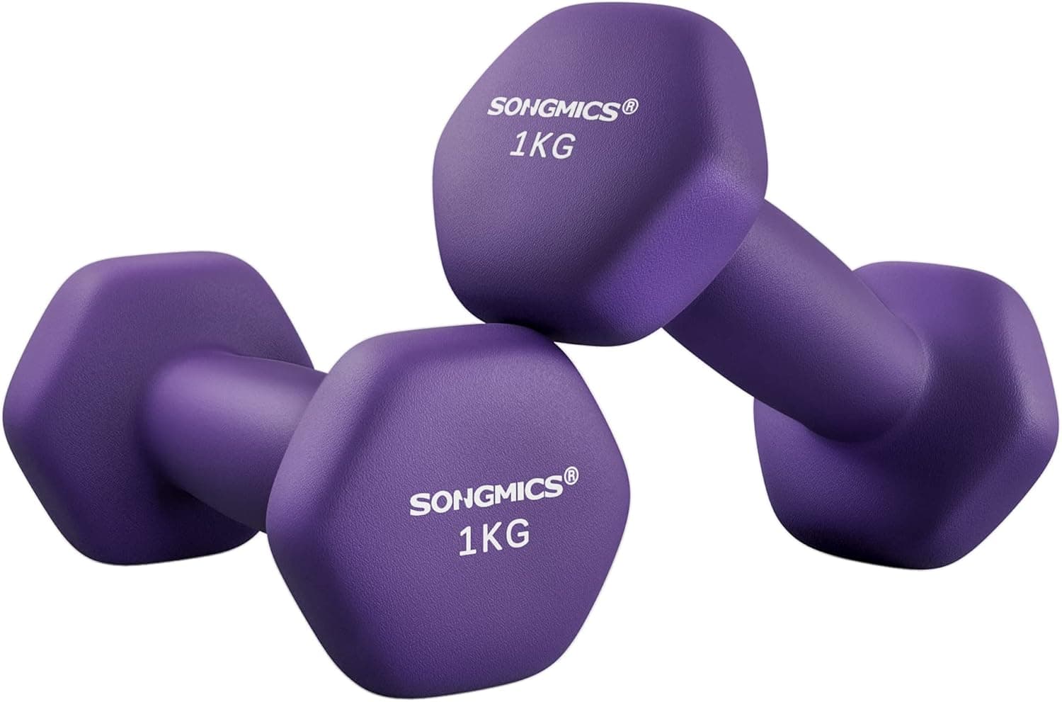 SONGMICS 2 Stück Hexagon Hanteln mit Neoprenbeschichtung für Krafttraining, Fitness, Zuhause